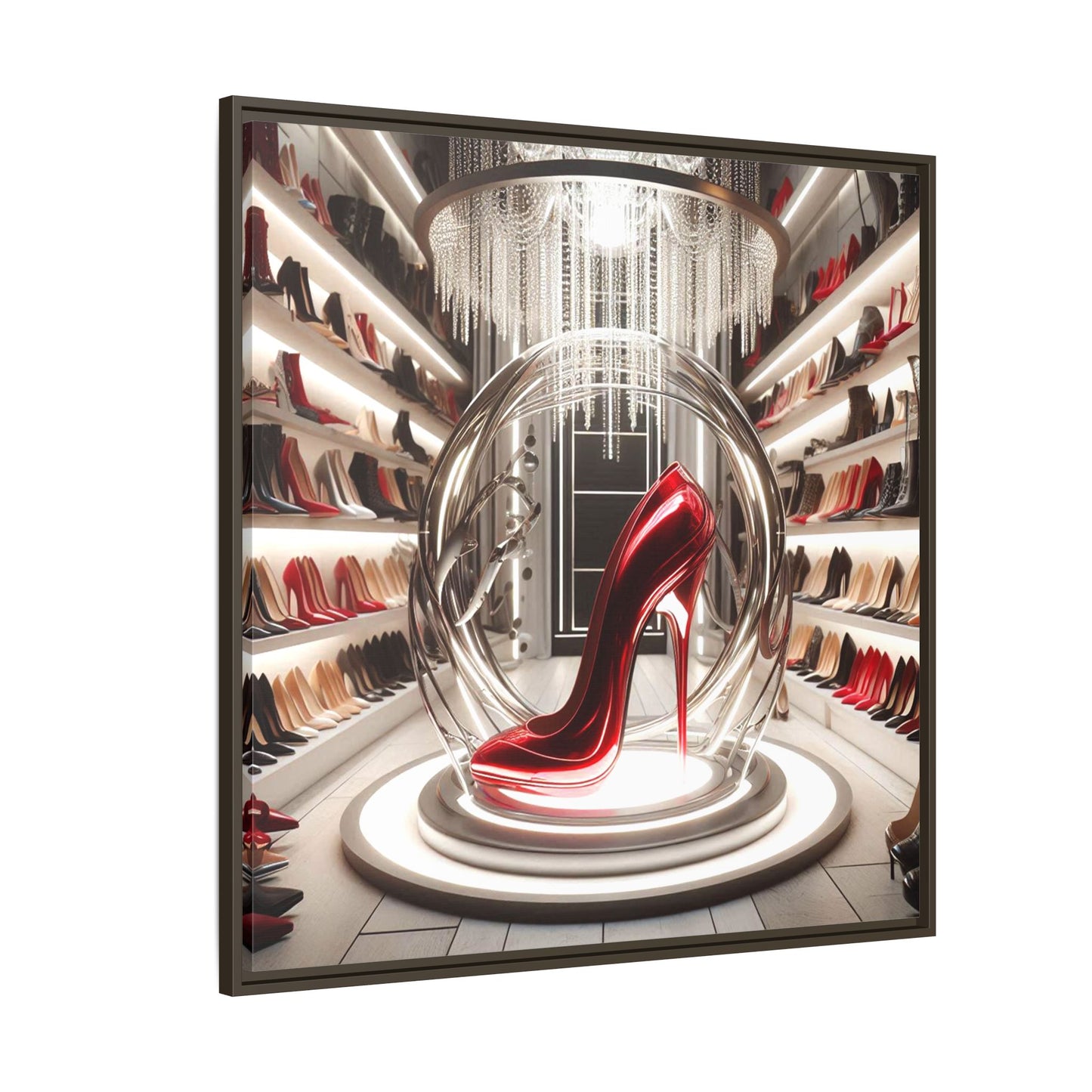 High Heel Shoe Framed Canvas Print Wall Art Unique Fashion Designer Style Haute Couture Shoe Lover Fashionista Gift Decor 3 Frame Colors