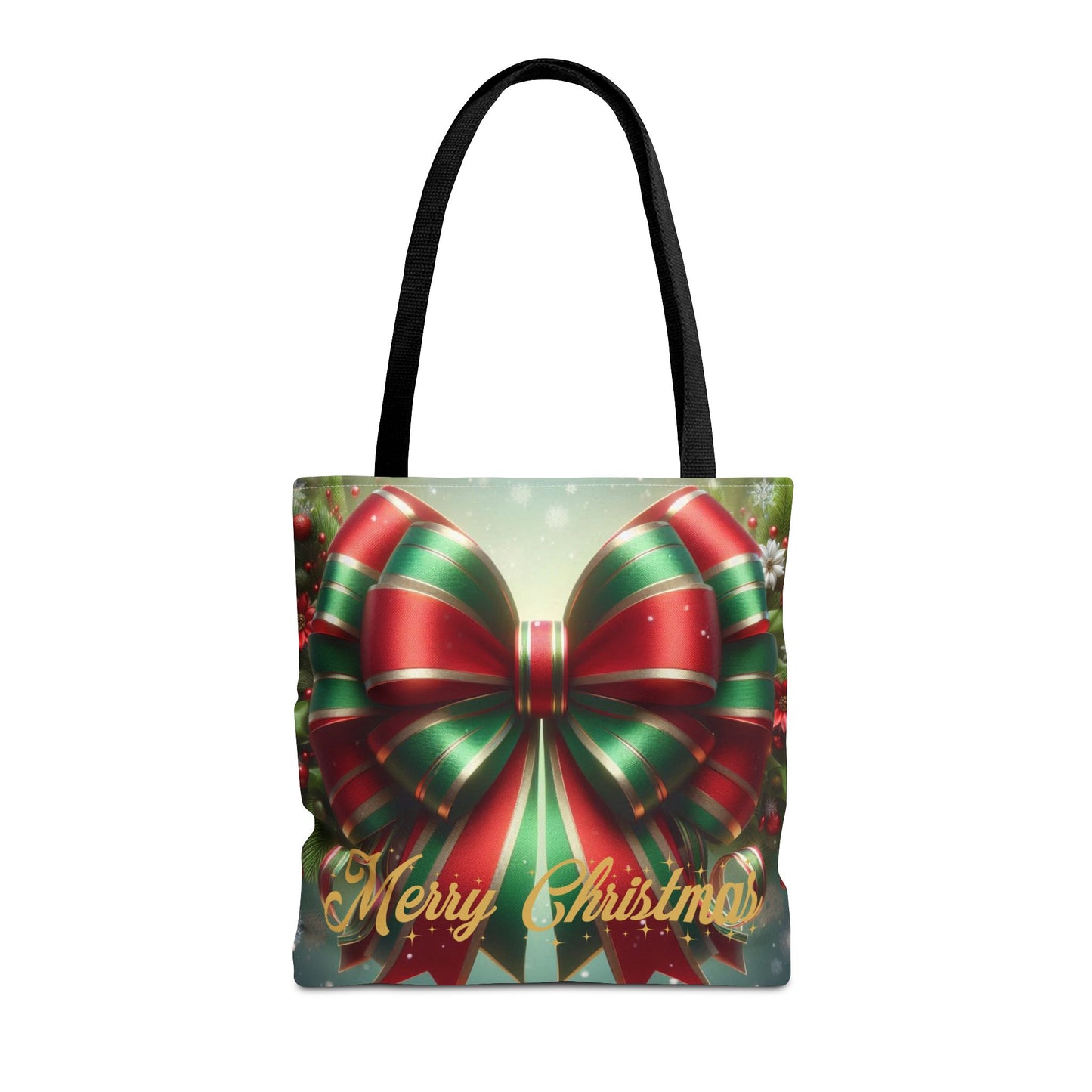 Gift Wrapped Design Christmas Tote Bag Holiday Cheer Gift Winter Accessory Reusable Winter Shopping Bag Xmas Joy Gift Unisex Bag for Him Her