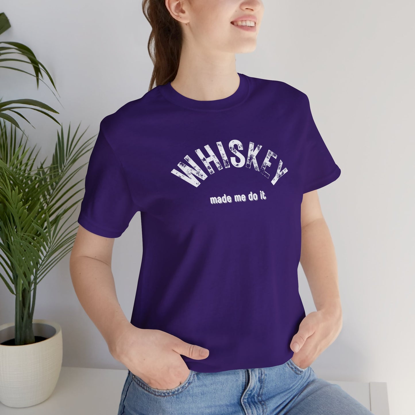 Whiskey Made Me Do It T-Shirt | Unisex | Funny Foodie Gift | Alcohol Tee | Bar Shirt | Happy Hour Gift