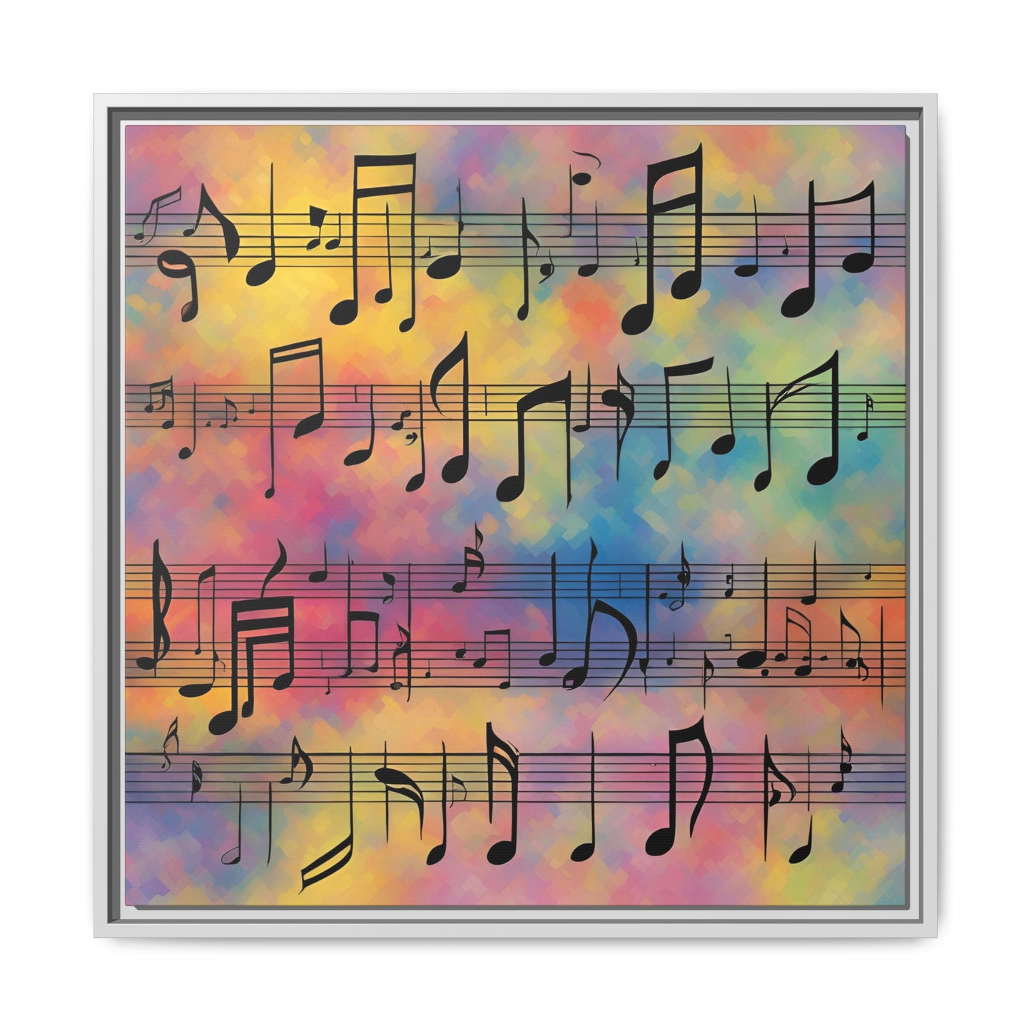 Modern Music-Themed Print Abstract Design Unique Framed Canvas Print Sheet Music Wall Art Music Lover Gift Decor 3 frame colors