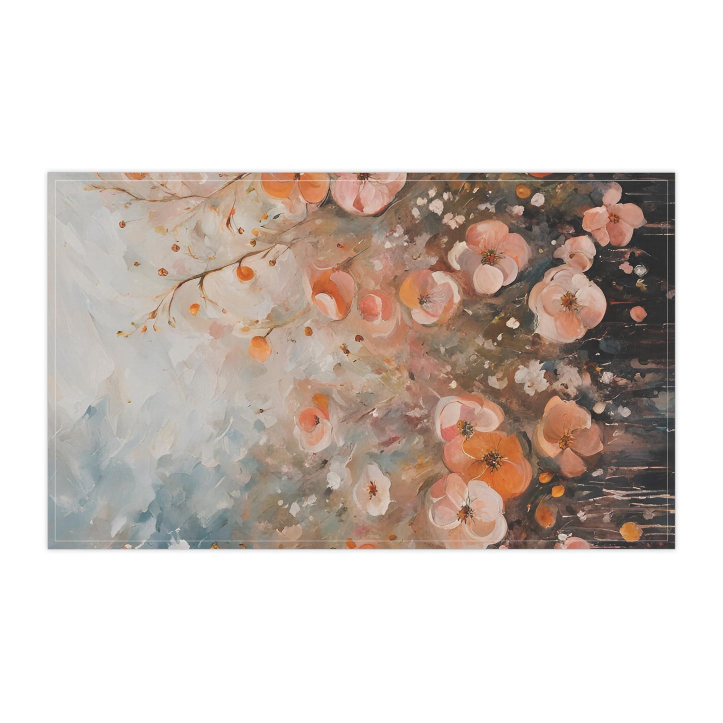 Floral Kitchen Tea Towel Pastel Dish Towel Durable Hand Towel Gift for Flower Lover Whimsical Home Decor Decorative Kitchen Cotton Twill