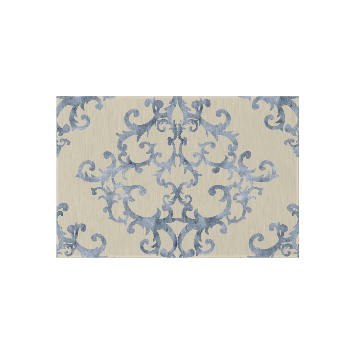 Chenille Outdoor Rug with No-Skid Backing Cozy Outdoor Carpet Patio Decor Gazebo Rug Pool Area Decor Outdoor Damask Pattern Kitchen Carpet