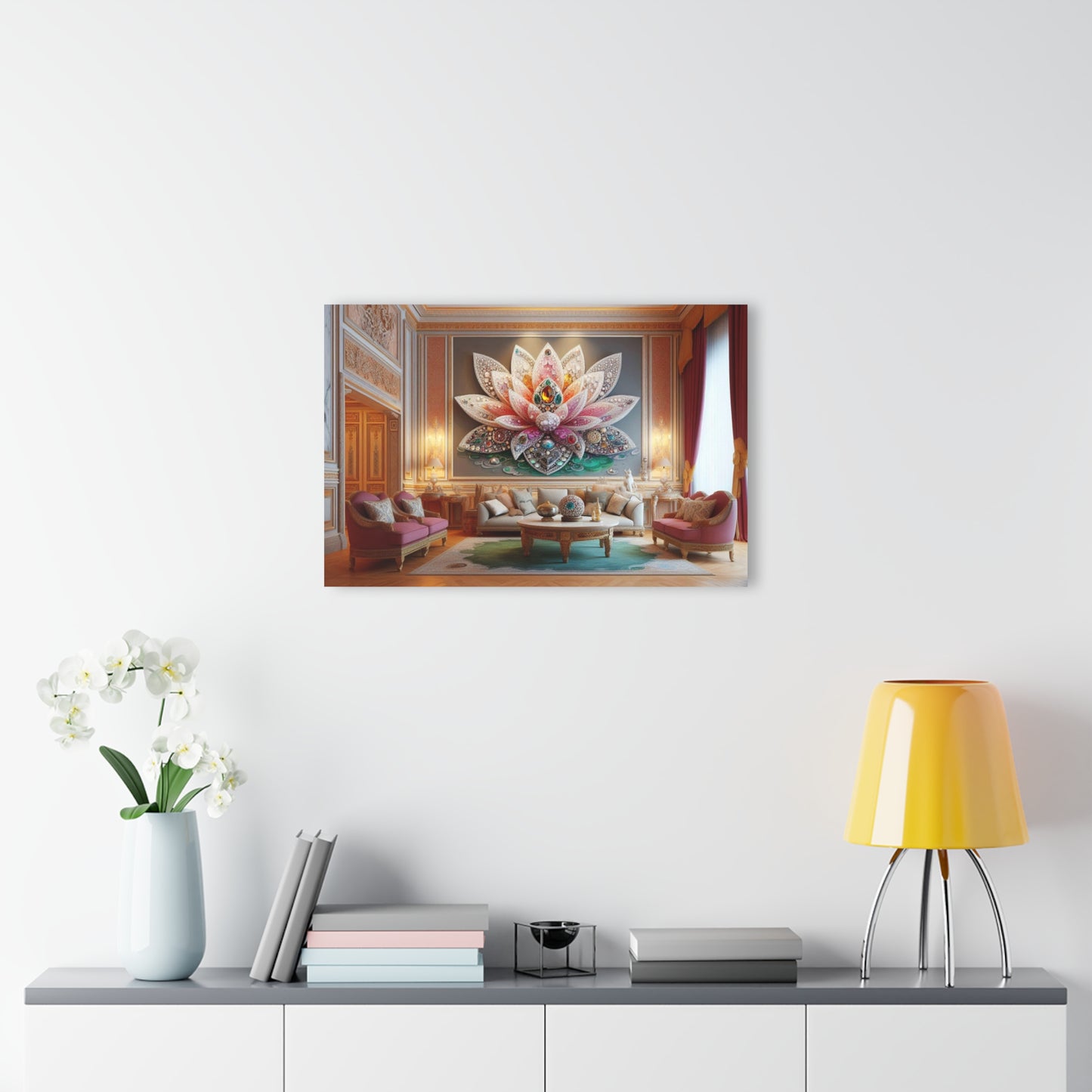 Large Lotus Blossom Floral Design Acrylic Print with French Cleat Nature Lover Wall Art Flower Lover Gift Artwork Modern Garden Home Decor