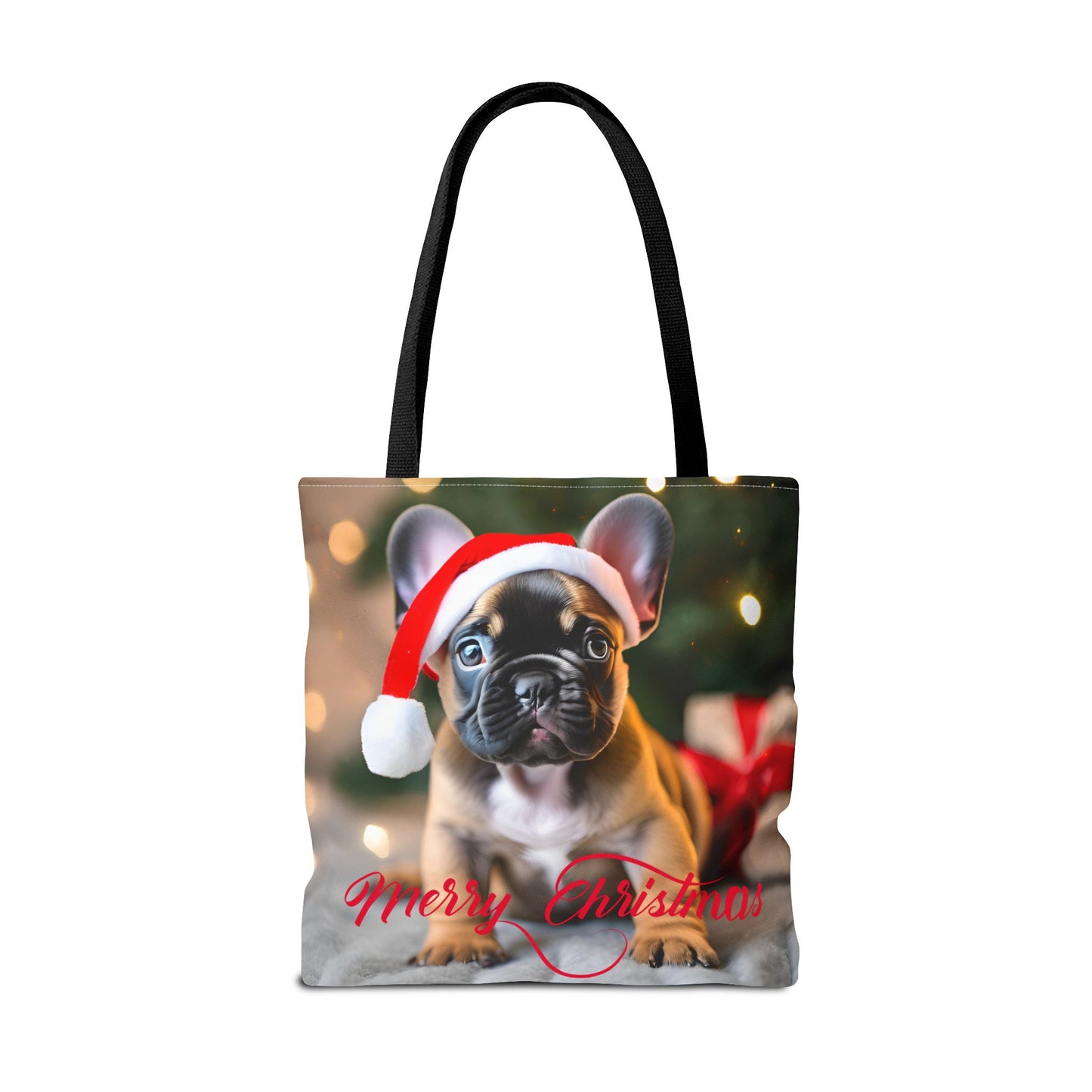 Merry Christmas Pug Tote Bag Holiday Cheer Gift Winter Accessory Reusable Winter Shopping Bag Xmas Dog Lover Gift Unisex Bag for Him Her