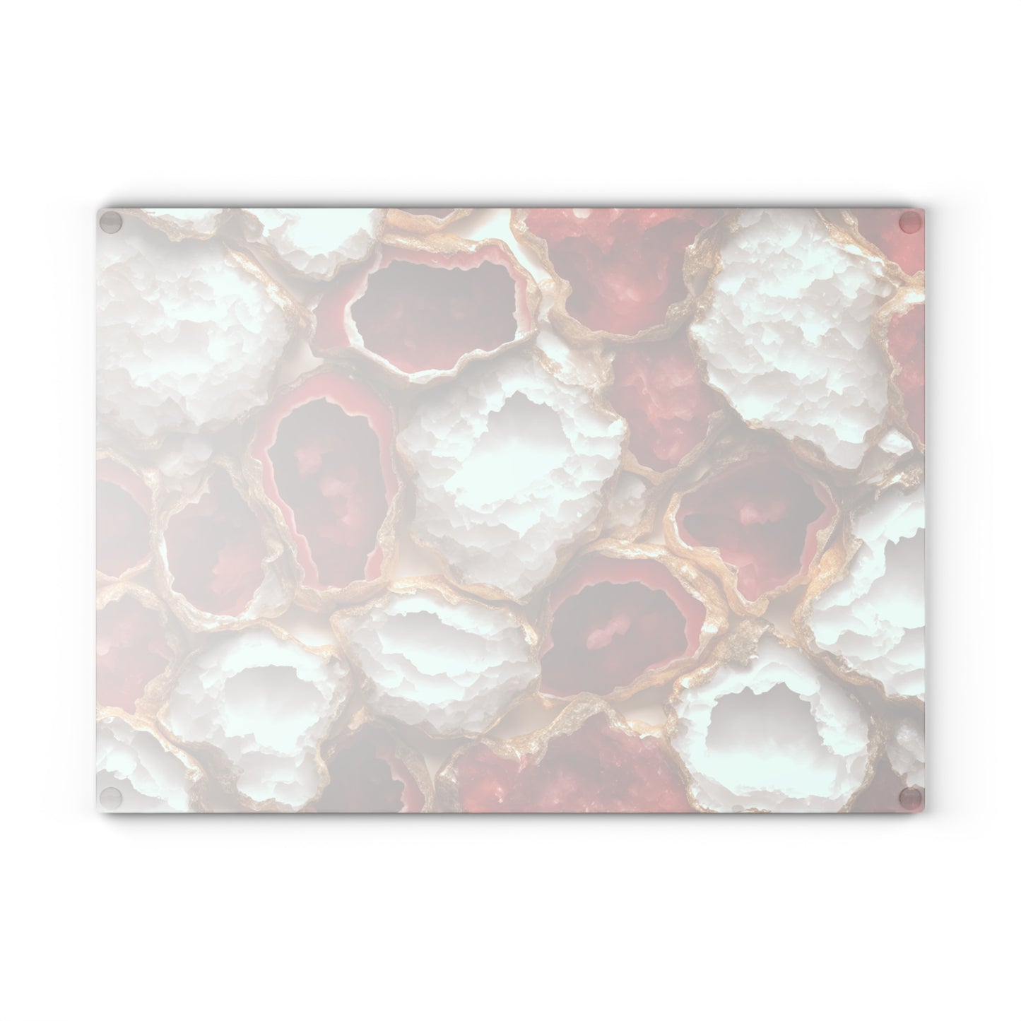 Kitchen Decor Glass Geode-Themed Image Unique Rock Lover Cutting Board Serving Tray Home Cook Gift Colorful Glass Charcuterie Board