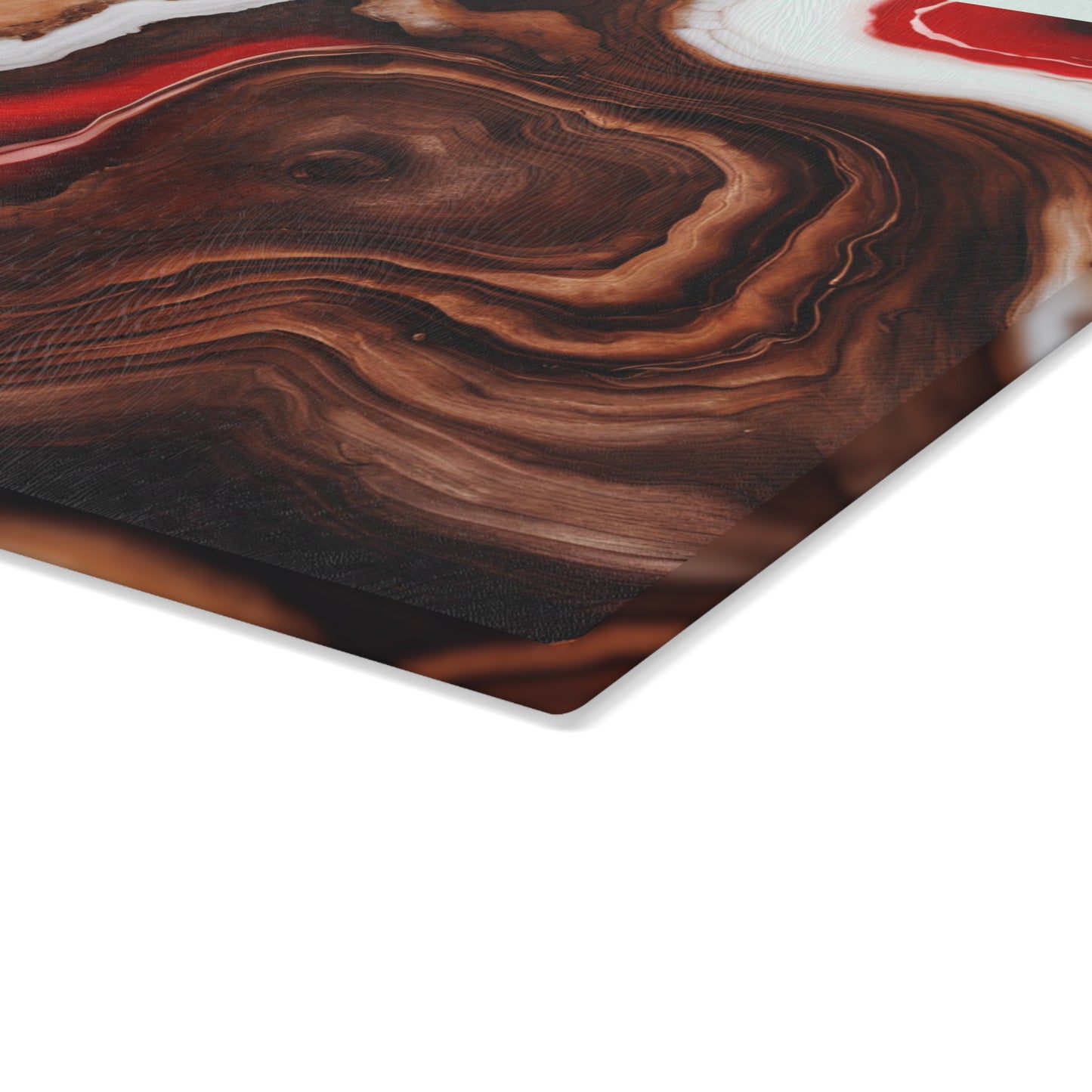 Kitchen Decor Glass Wood-look Image Nature Lover Cutting Board Serving Tray Home Cook Gift Colorful Glass Geode-inspired Charcuterie Board