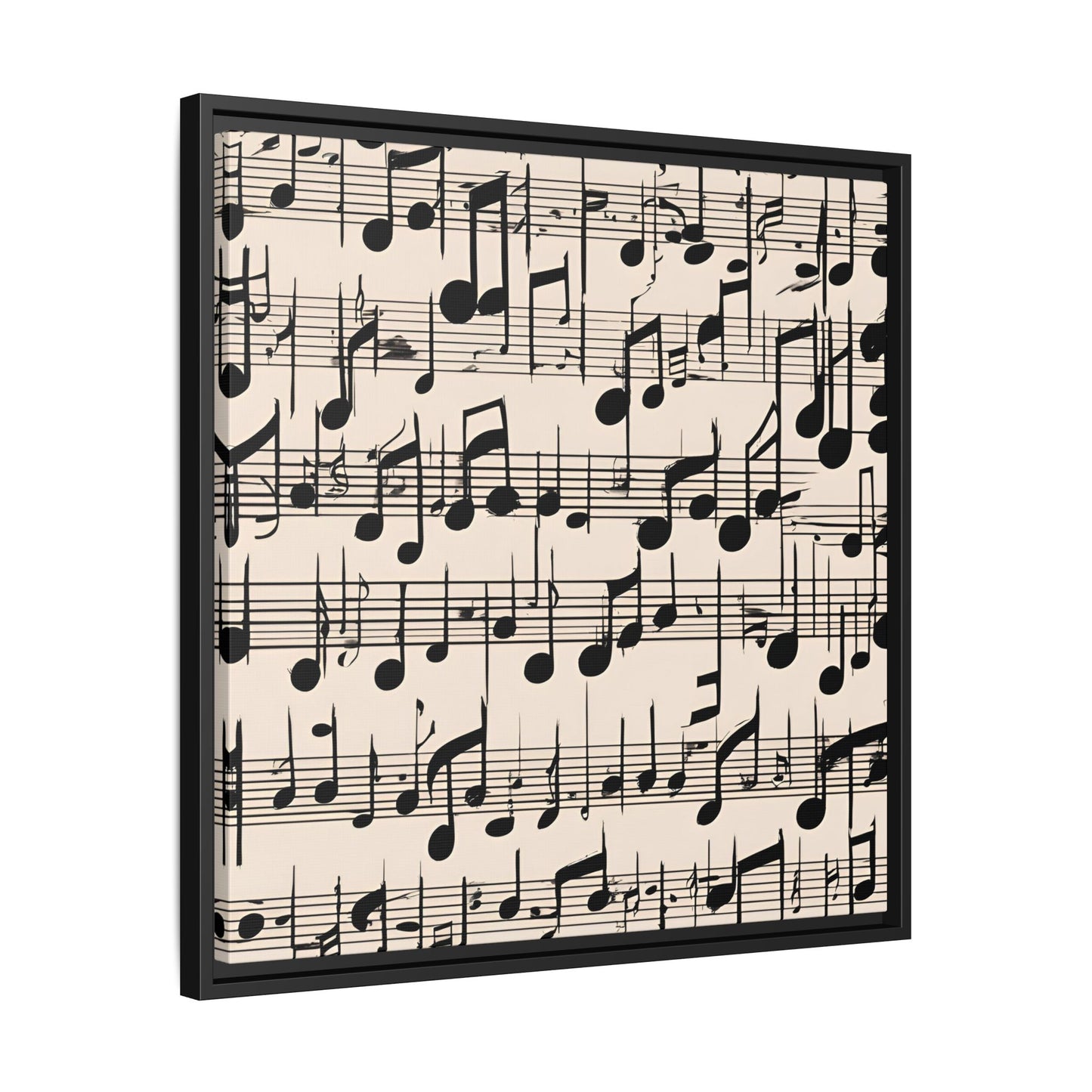 Music-Themed Print Abstract Sheet Music Design Unique Framed Canvas Print Treble Clef Note Wall Art Music Lover Gift Decor 3 frame colors