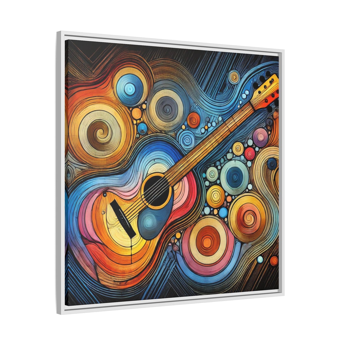 Modern Music-Themed Print Abstract Design Unique Framed Canvas Print Guitar Wall Art Music Lover Gift Decor 3 frame colors