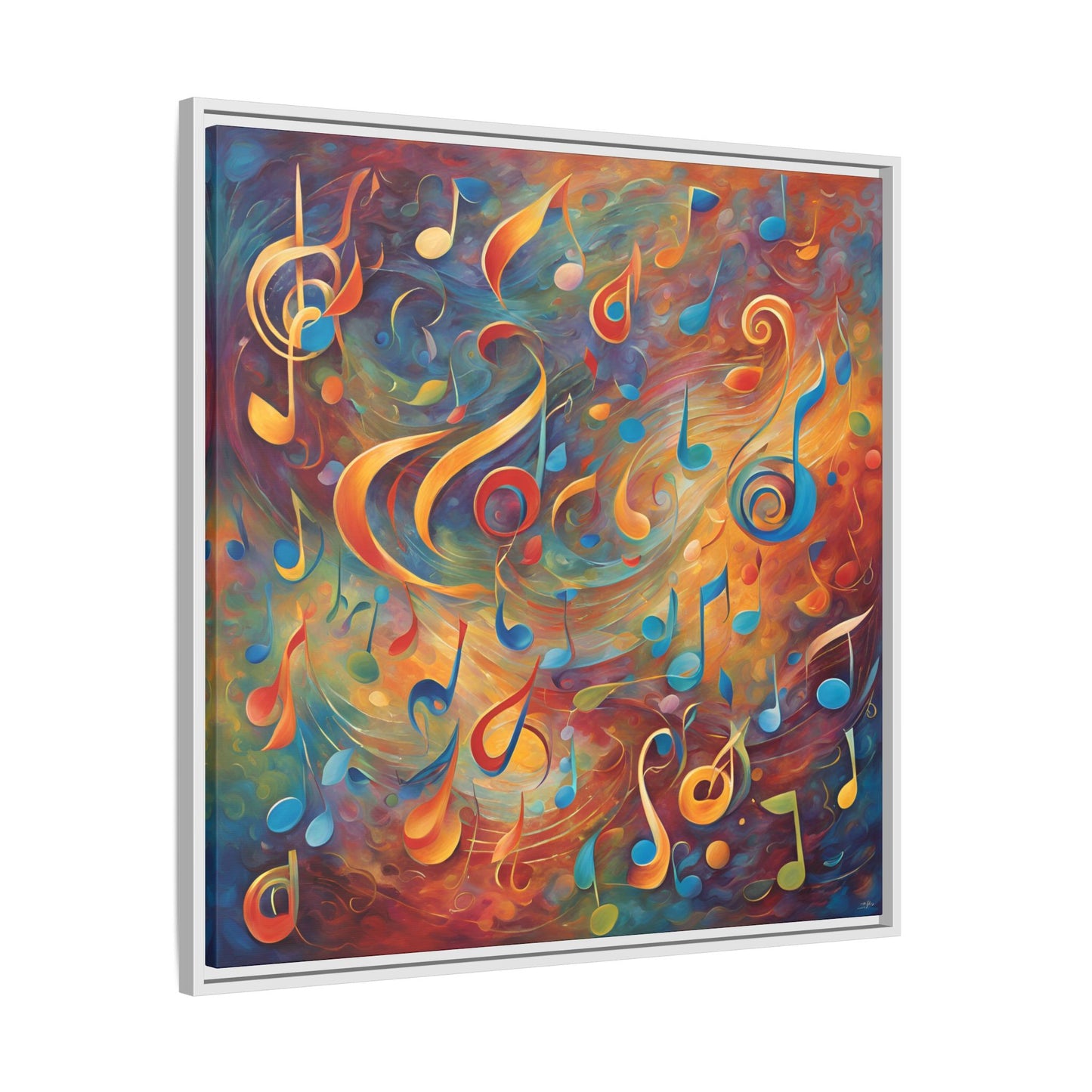 Modern Music-Themed Print Abstract Design Unique Framed Canvas Print Treble Clef Note Wall Art Music Lover Gift Decor 3 frame colors
