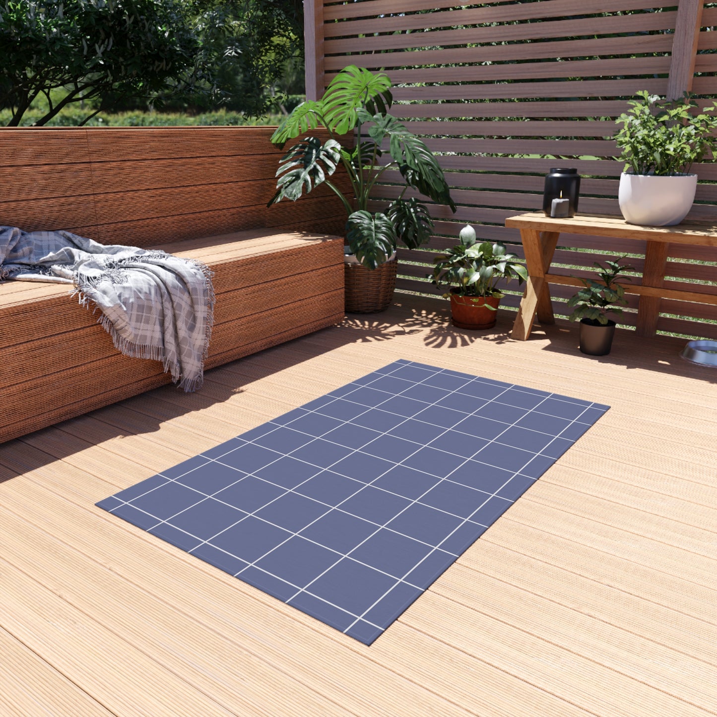 Chenille Outdoor Rug with No-Skid Backing Cozy Grey Outdoor Carpet Patio Decor Gazebo Rug Pool Area Decor Outdoor Kitchen Carpet