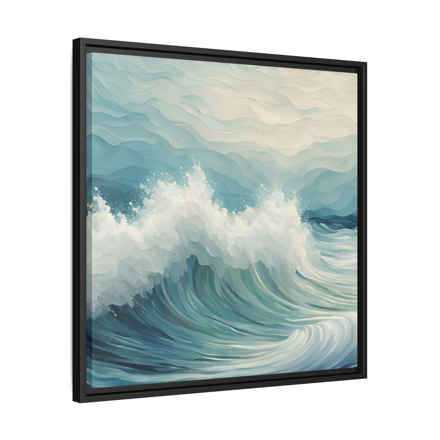 Modern Abstract Wave Design Unique Framed Canvas Wall Art Ocean Beach Gift Nature Lover Gift Underwater Sea Lover Gift 3 frame colors