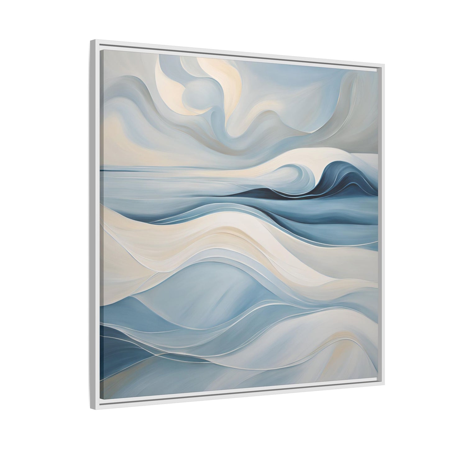 Modern Abstract Wave Design Unique Framed Canvas Wall Art Ocean Beach Gift Nature Lover Gift Underwater Sea Lover Gift 3 frame colors