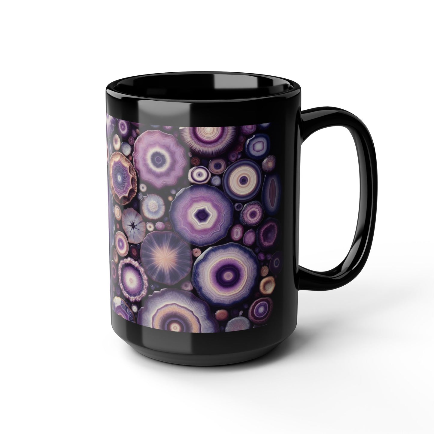 Ceramic Coffee Mug Purple Amethyst Quartz-Inspired Image Nature Rock Lover Ceramic Tea Cup Geode Inspired Agate Look Ceramic Mug