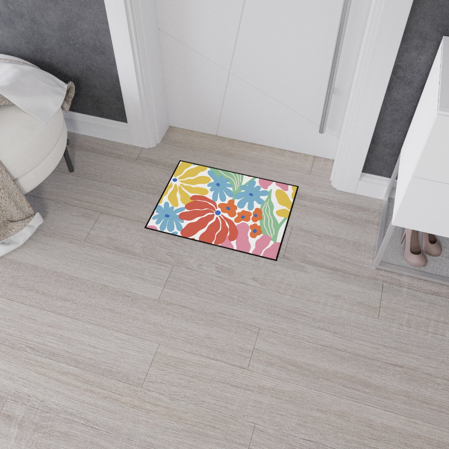 Decorative Heavy Duty Non-Slip Floor Mat Stylish Design Perfect for Entryway Kitchen Décor Garage Rug Coffee Bar Bathroom Floor Door Mat