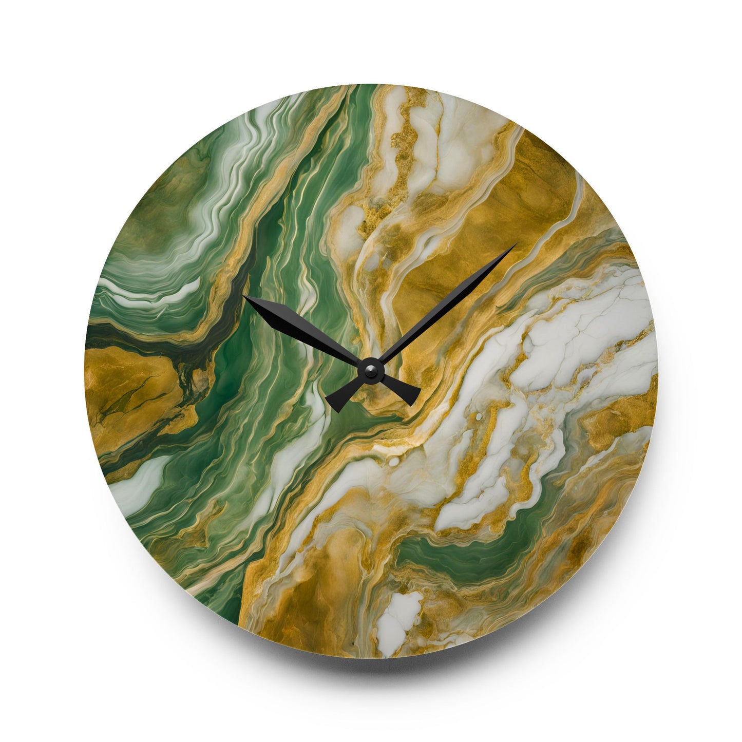 Acrylic Stone-Look Calacatta Quartz-Inspired Unique Design Acrylic Wall Clock Agate Crystal Lover Gemologist Gift Nature Lover Rock Gift