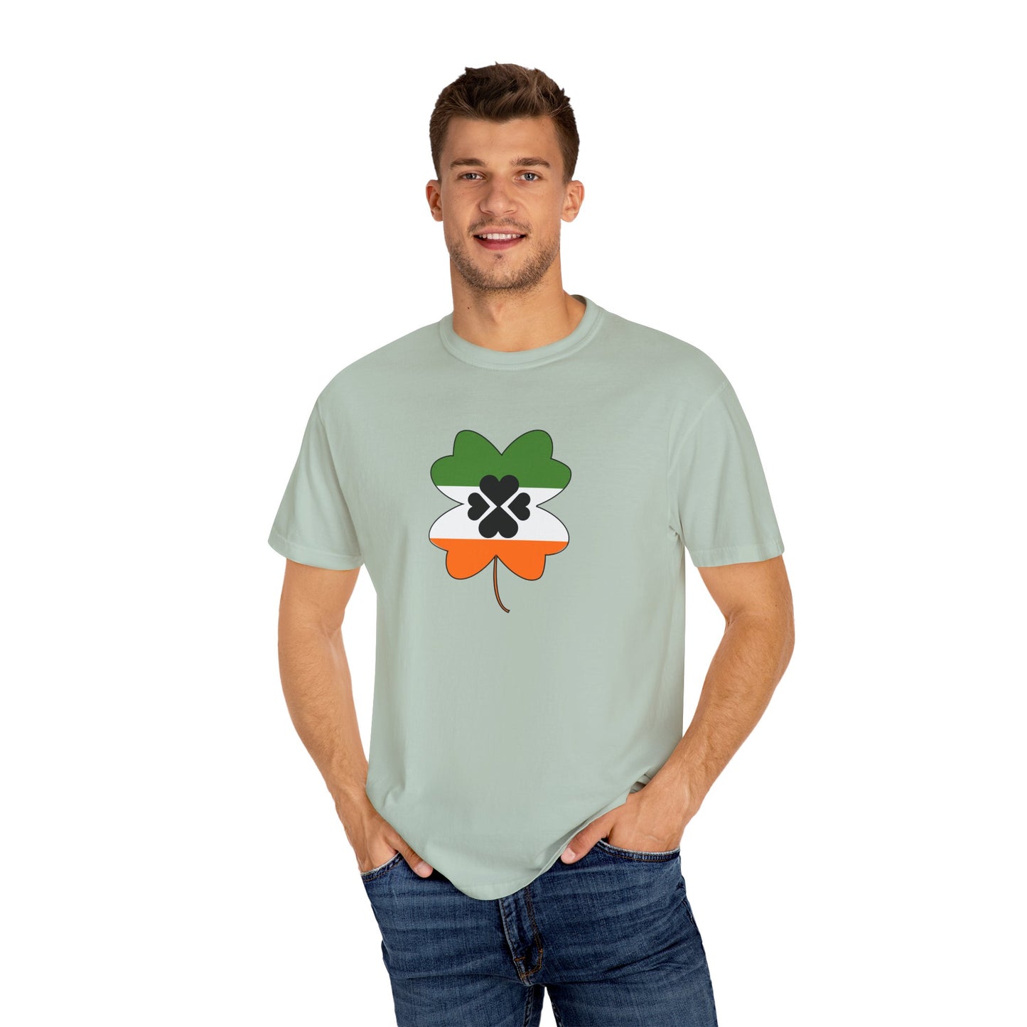 St. Patrick's Day T-Shirt Unisex Comfort Colors Relaxed Fit Garment-Dyed Tee 4 Leaf Clover Shirt Irish Themed Gift