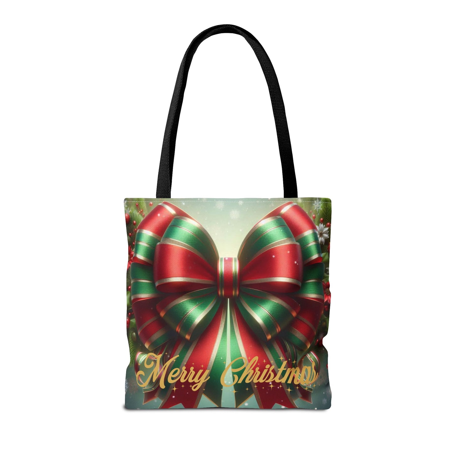 Gift Wrapped Design Christmas Tote Bag Holiday Cheer Gift Winter Accessory Reusable Winter Shopping Bag Xmas Joy Gift Unisex Bag for Him Her
