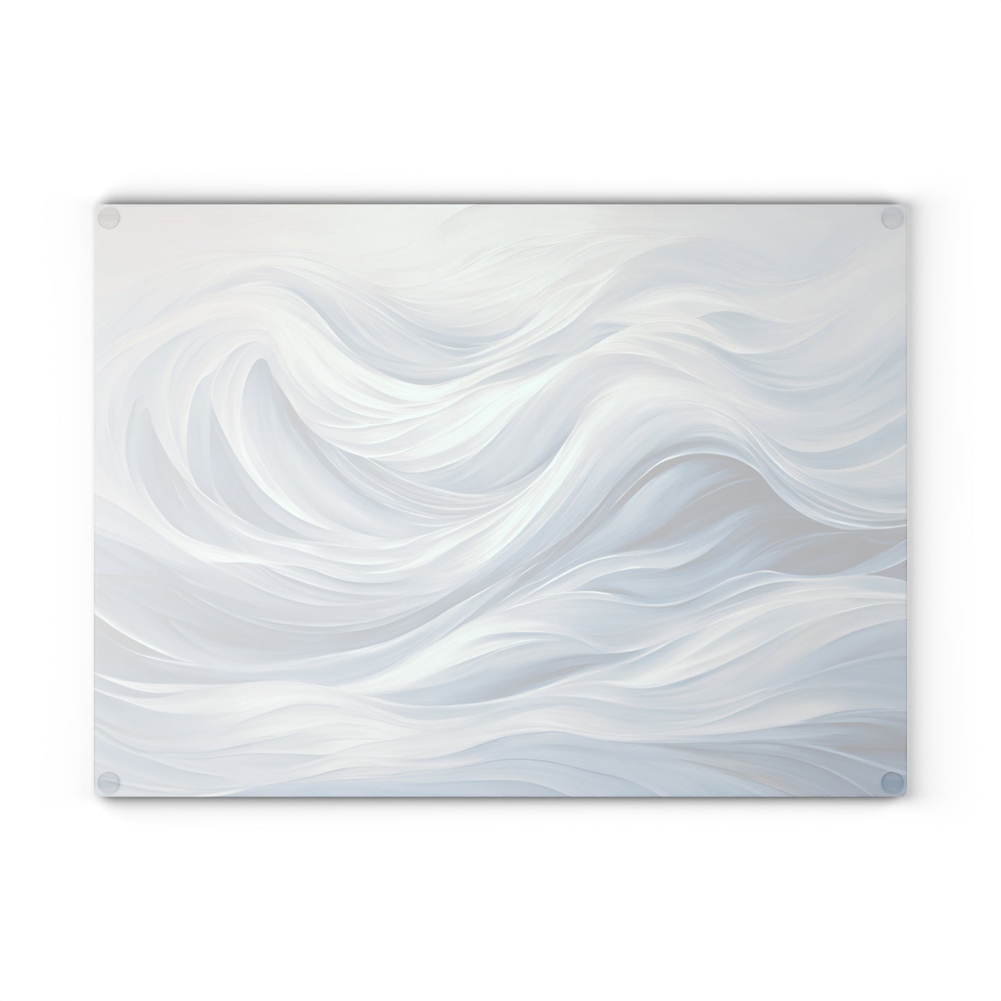 Kitchen Decor Glass Cutting Board Serving Tray with Ocean Waves Pattern Beachy Cutting Board Gift for Home Cook Charcuterie Board