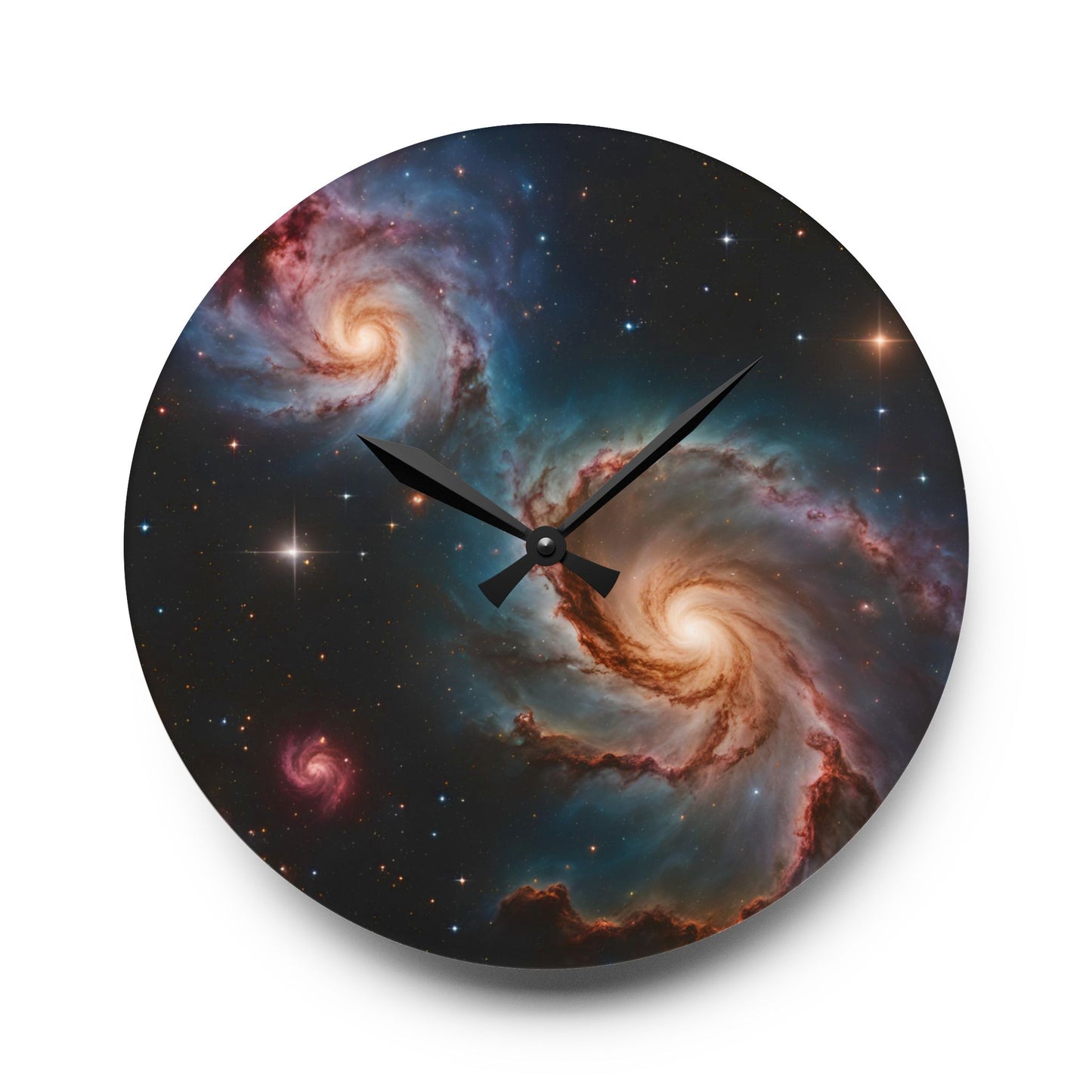 Celestial Deep Space Galaxy Design Acrylic Office Clock Unique Colorful Wall Clock for Kitchen or Living Room Outerspace Image Sci-Fi Gift