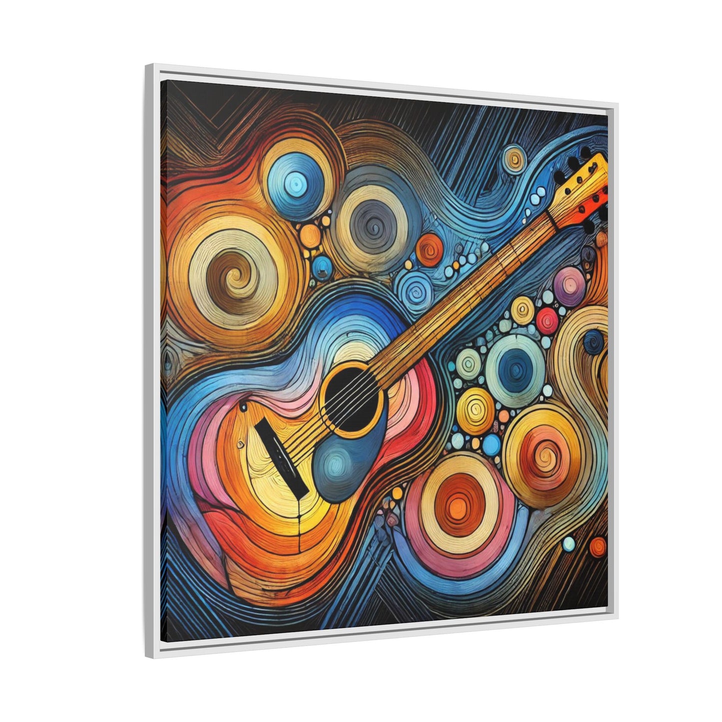 Modern Music-Themed Print Abstract Design Unique Framed Canvas Print Guitar Wall Art Music Lover Gift Decor 3 frame colors