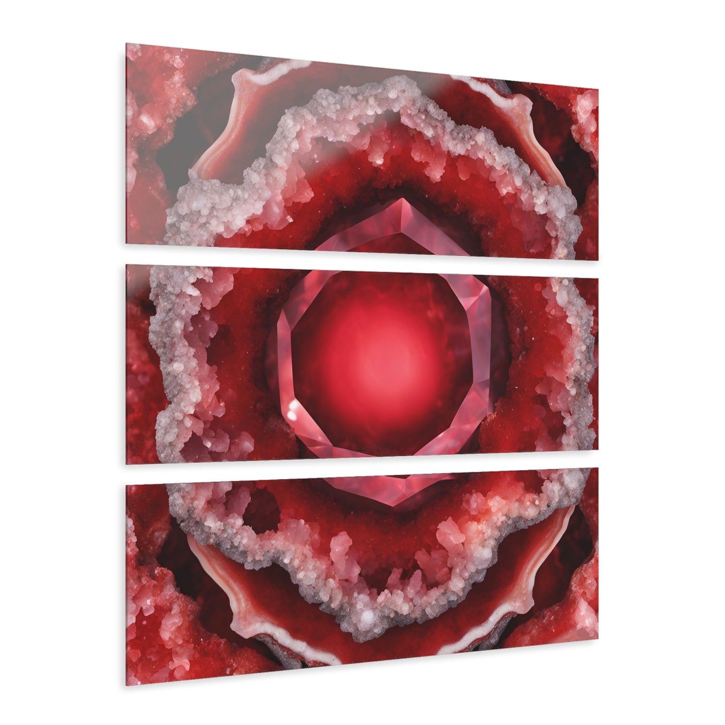 Stunning Quartz Geode Design Triptych Acrylic Print Wall Art Nature Lover Gift Geology Rock Lover Gift Agate Design