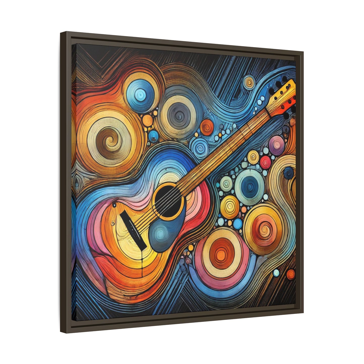 Modern Music-Themed Print Abstract Design Unique Framed Canvas Print Guitar Wall Art Music Lover Gift Decor 3 frame colors
