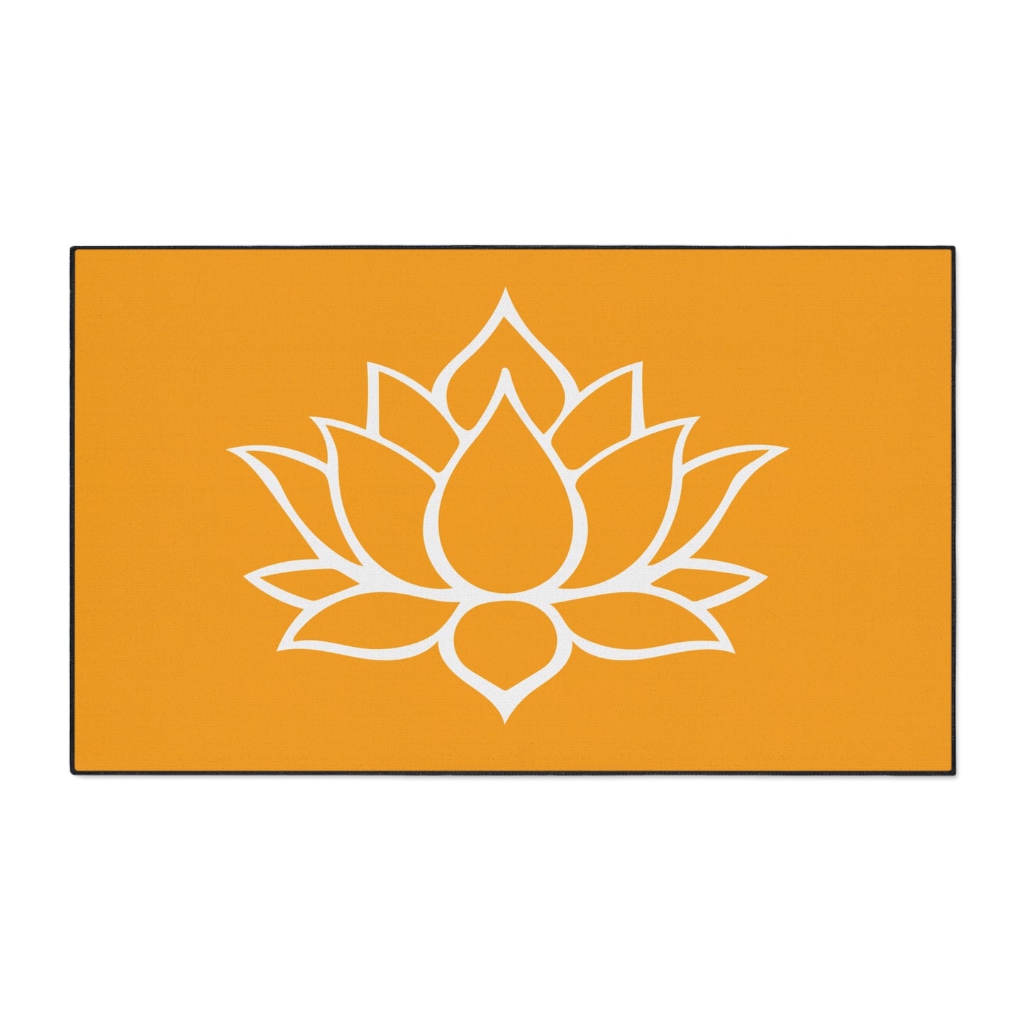 Decorative Heavy Duty Non-Slip Floor Mat Stylish Design Perfect for Entryway Kitchen Décor Orange Lotus Blossom Floral Design Rug Bath Mat