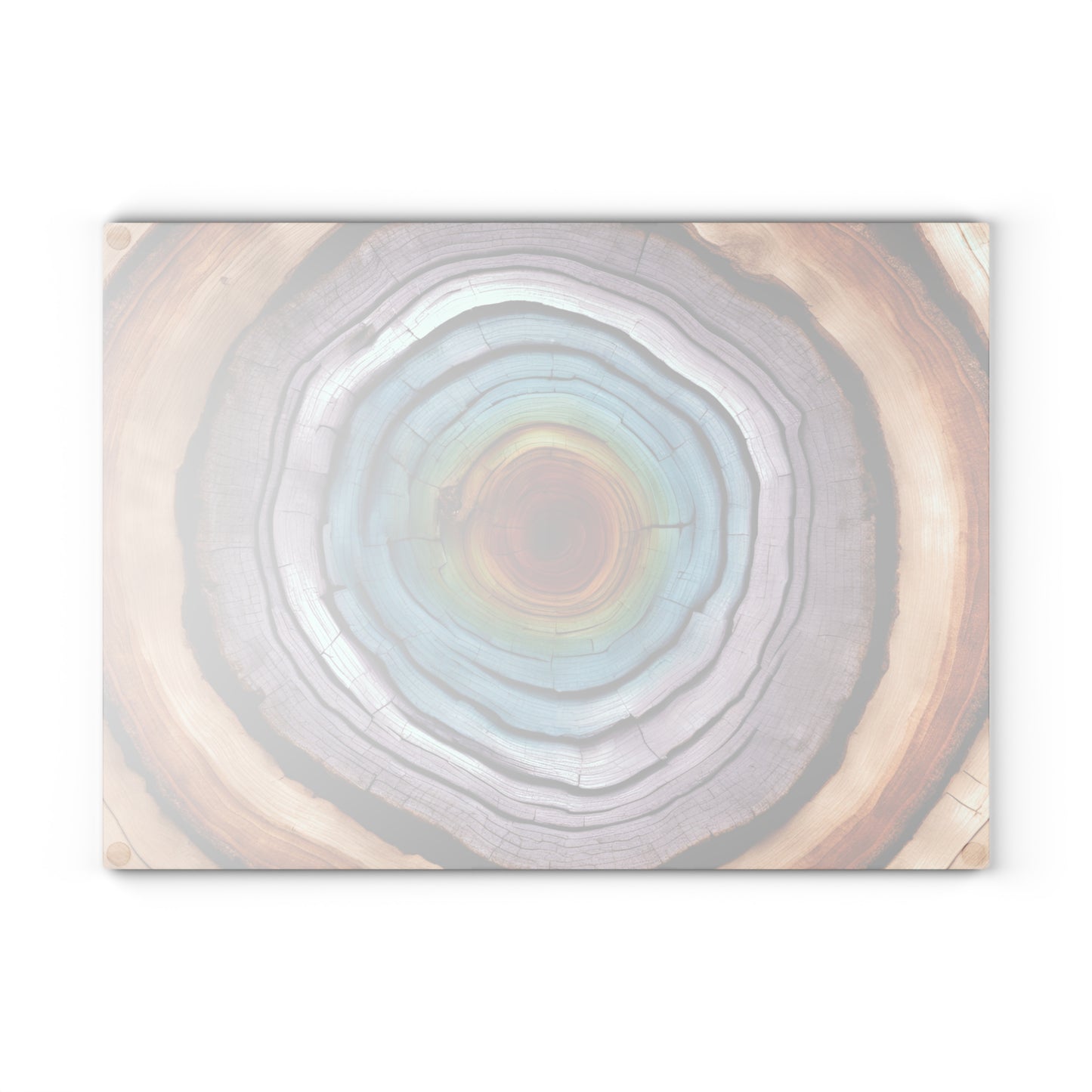 Kitchen Decor Glass Tree Ring Themed Image Unique Nature Lover Cutting Board Serving Tray Home Cook Gift Colorful Glass Charcuterie Board
