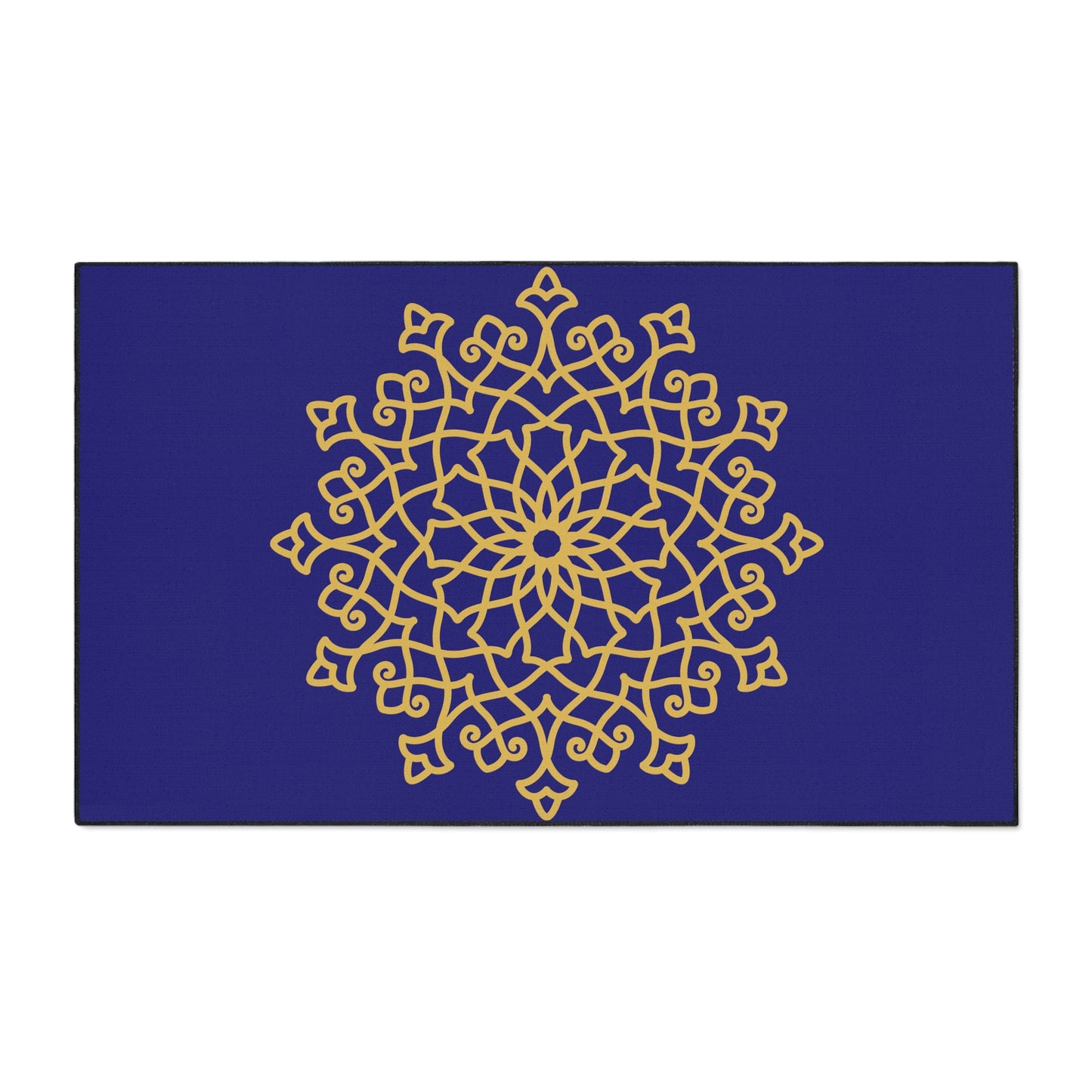 Decorative Heavy Duty Non-Slip Floor Mat Stylish Design Perfect for Entryway Kitchen Décor Blue Floral Geometric Design Rug Bathroom Mat