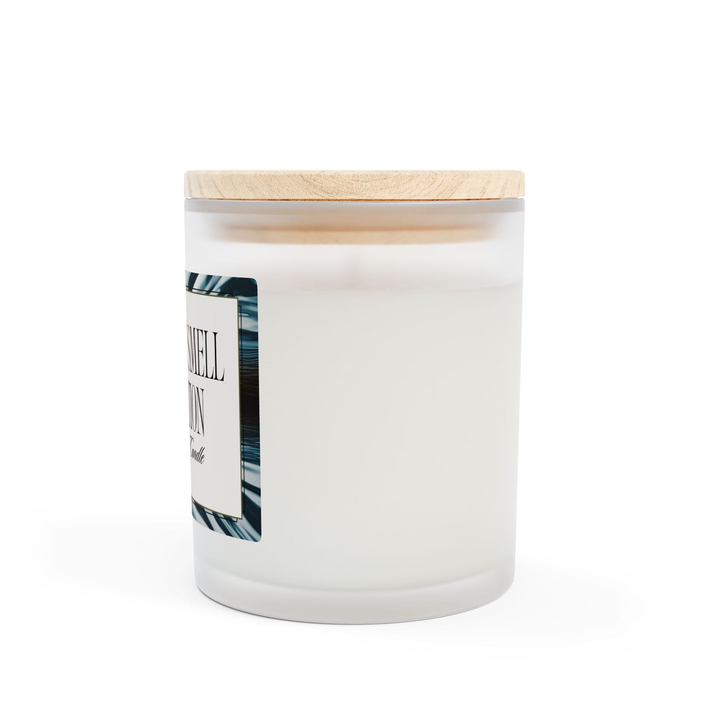 Artisanal Coconut Soy Frosted Glass Candle with Wooden Wick and Raw Maple Lid 11 oz Hand Poured Ocean Beachy Vacation Candle 50 hr burn time