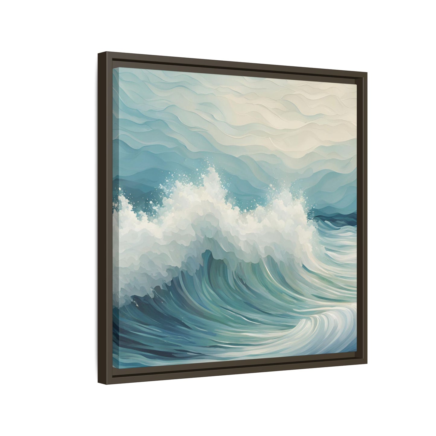 Modern Abstract Wave Design Unique Framed Canvas Wall Art Ocean Beach Gift Nature Lover Gift Underwater Sea Lover Gift 3 frame colors