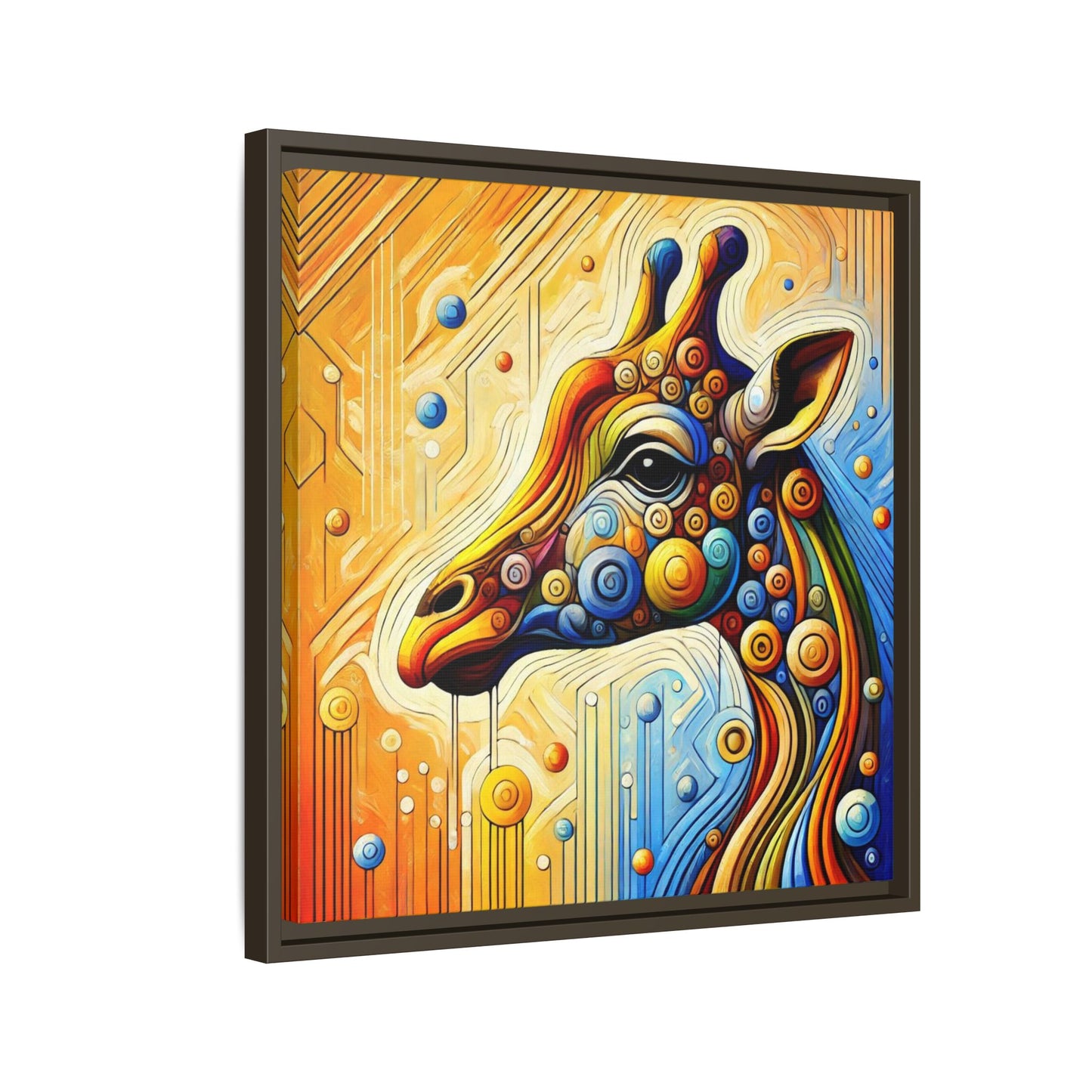 Modern Giraffe Print Abstract Design Unique Framed Canvas Print African Wall Art Animal Lover Gift Nature Lover Decor 3 frame colors