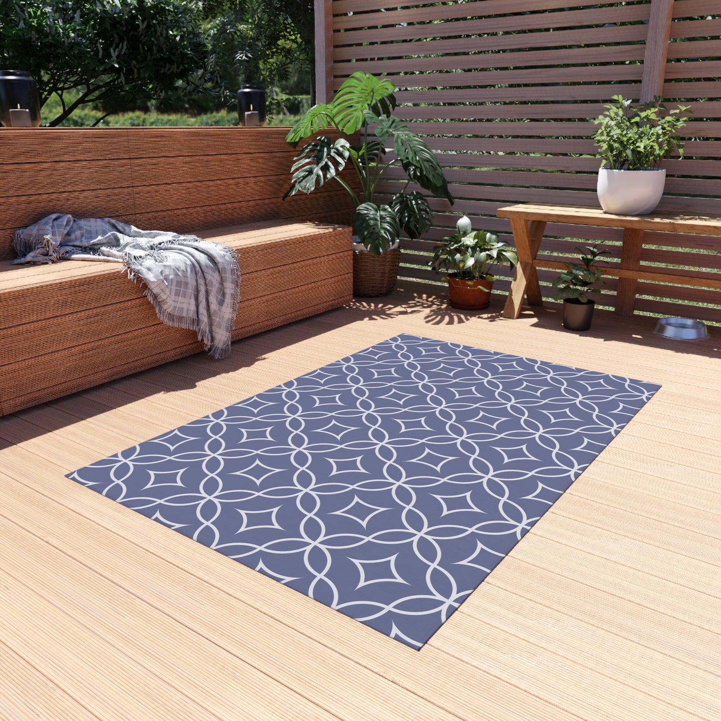 Chenille Outdoor Rug with No-Skid Backing Cozy Outdoor Carpet Grey Patio Decor Gazebo Rug Pool Area Decor Outdoor Kitchen Carpet
