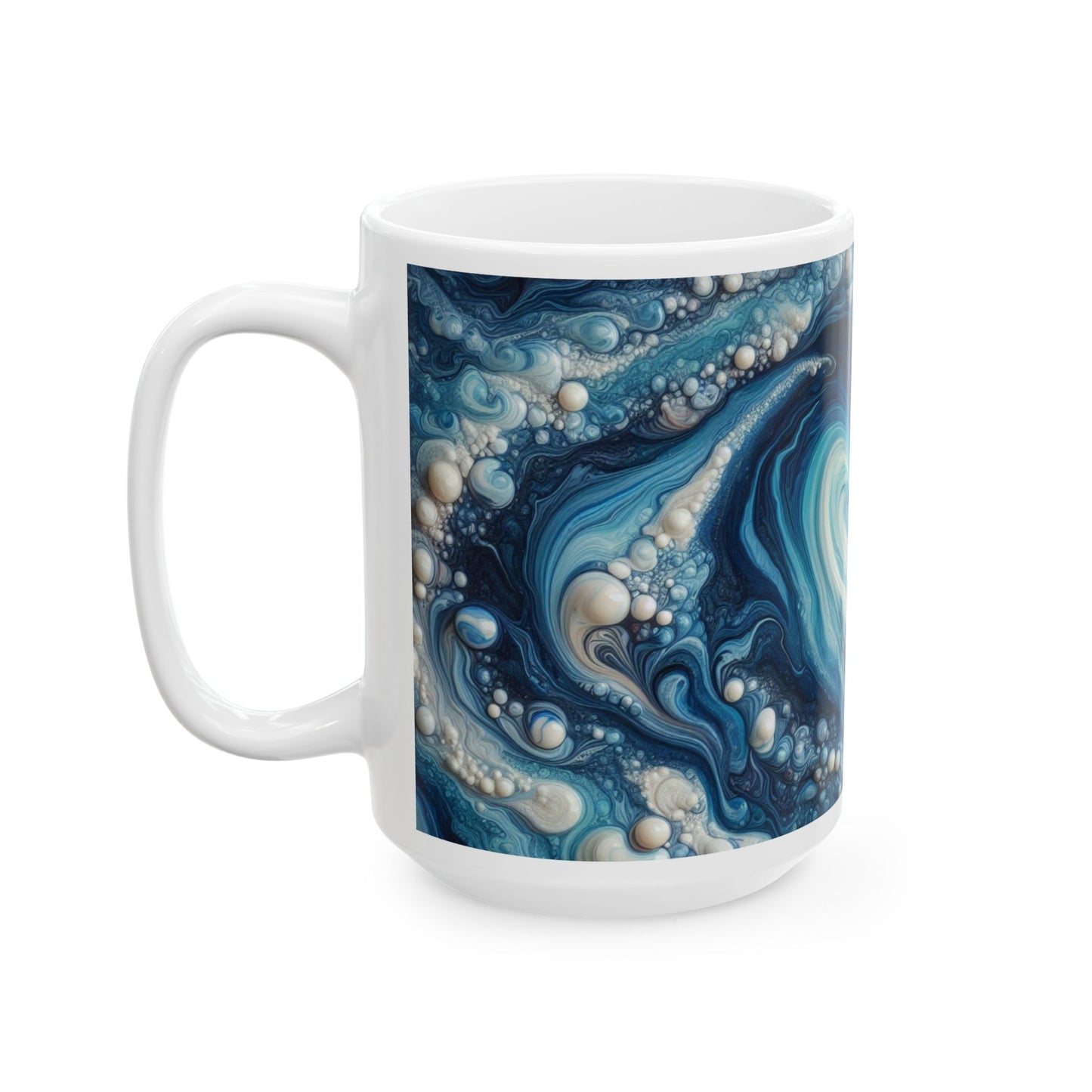 Ceramic Coffee Mug Modern Wave Design Mug Tea Cup Oceanic Swirl Design Salt Life Surfer Ceramic Mug