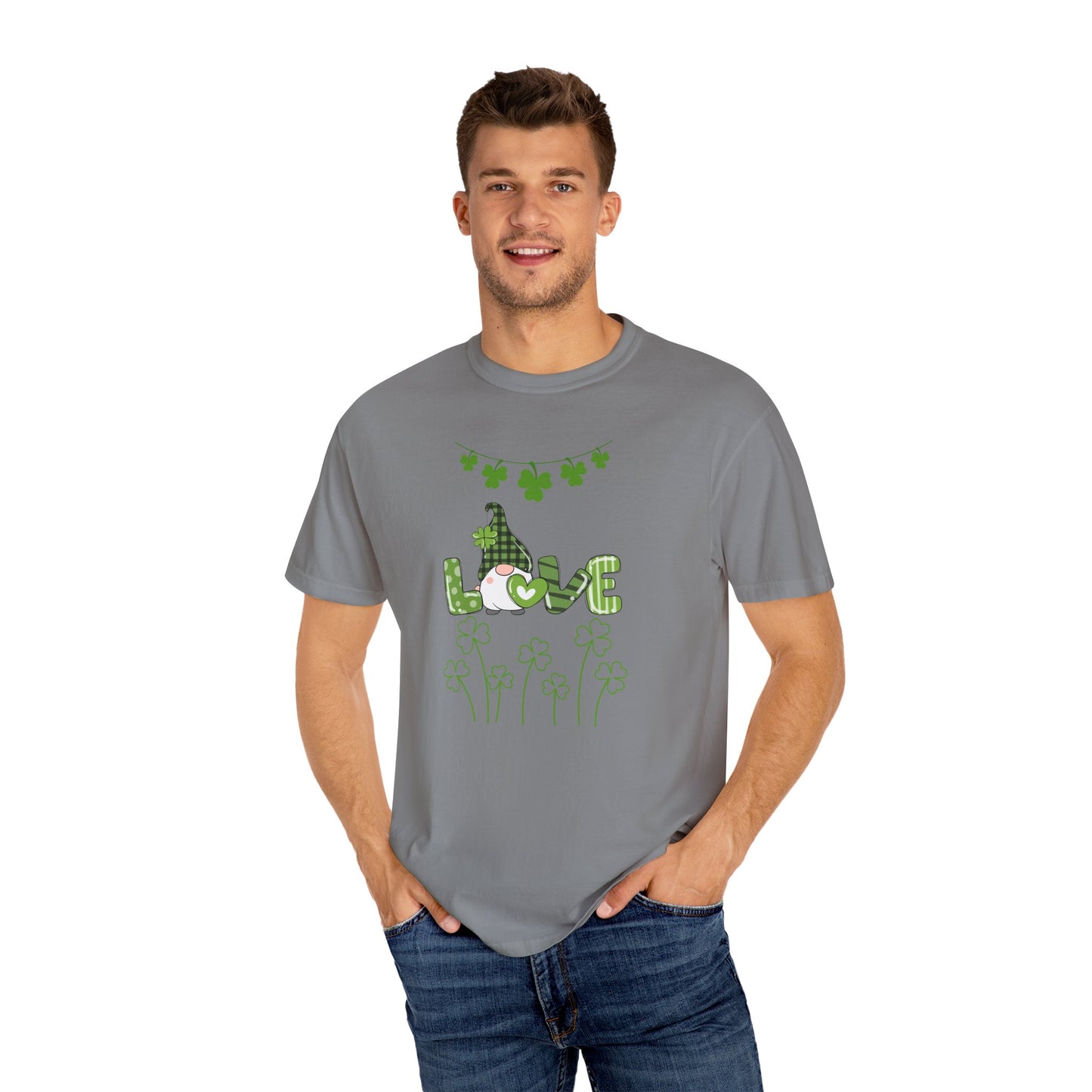 St. Patrick's Day T-Shirt Unisex Comfort Colors Relaxed Fit Garment-Dyed Tee 4 Leaf Clover Shirt Irish Themed Gift