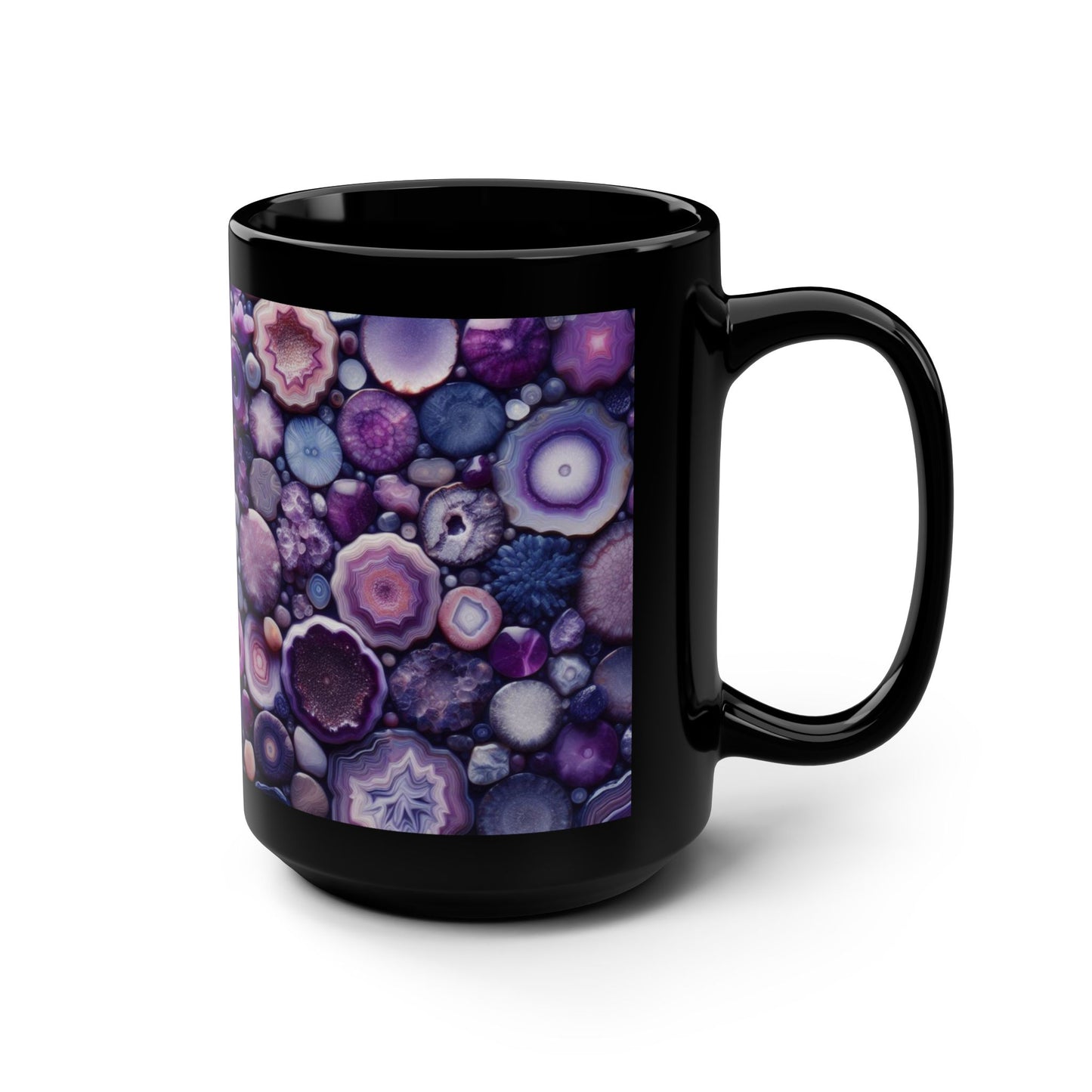 Ceramic Coffee Mug Purple Amethyst Quartz-Inspired Image Nature Rock Lover Ceramic Tea Cup Geode Inspired Agate Look Ceramic Mug