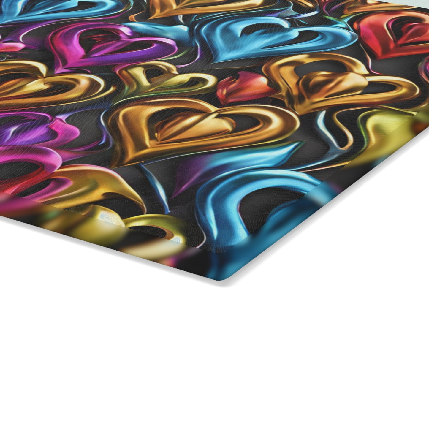 Kitchen Decor Glass Cutting Board Serving Tray with Heart Design Cutting Board Gift for Home Cook Charcuterie Board