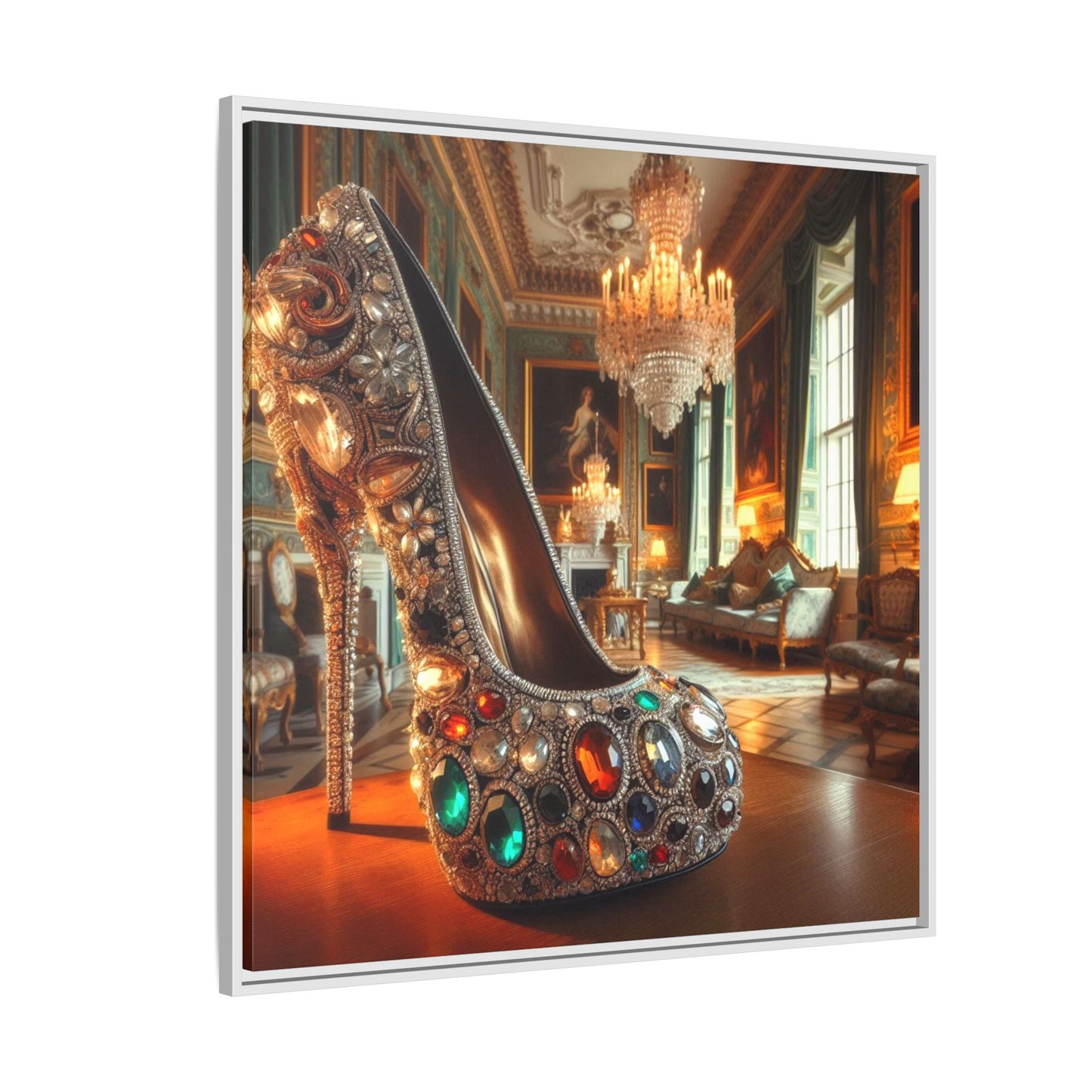 High Heel Shoe Framed Canvas Print Wall Art Unique Fashion Designer Style Haute Couture Shoe Lover Fashionista Gift Decor 3 Frame Colors
