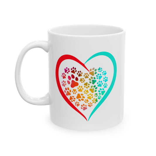 Dog or Cat Lover Ceramic Mug | Pet Lover | Animal Lover Paw Print Mug | Pet Lover Gift |