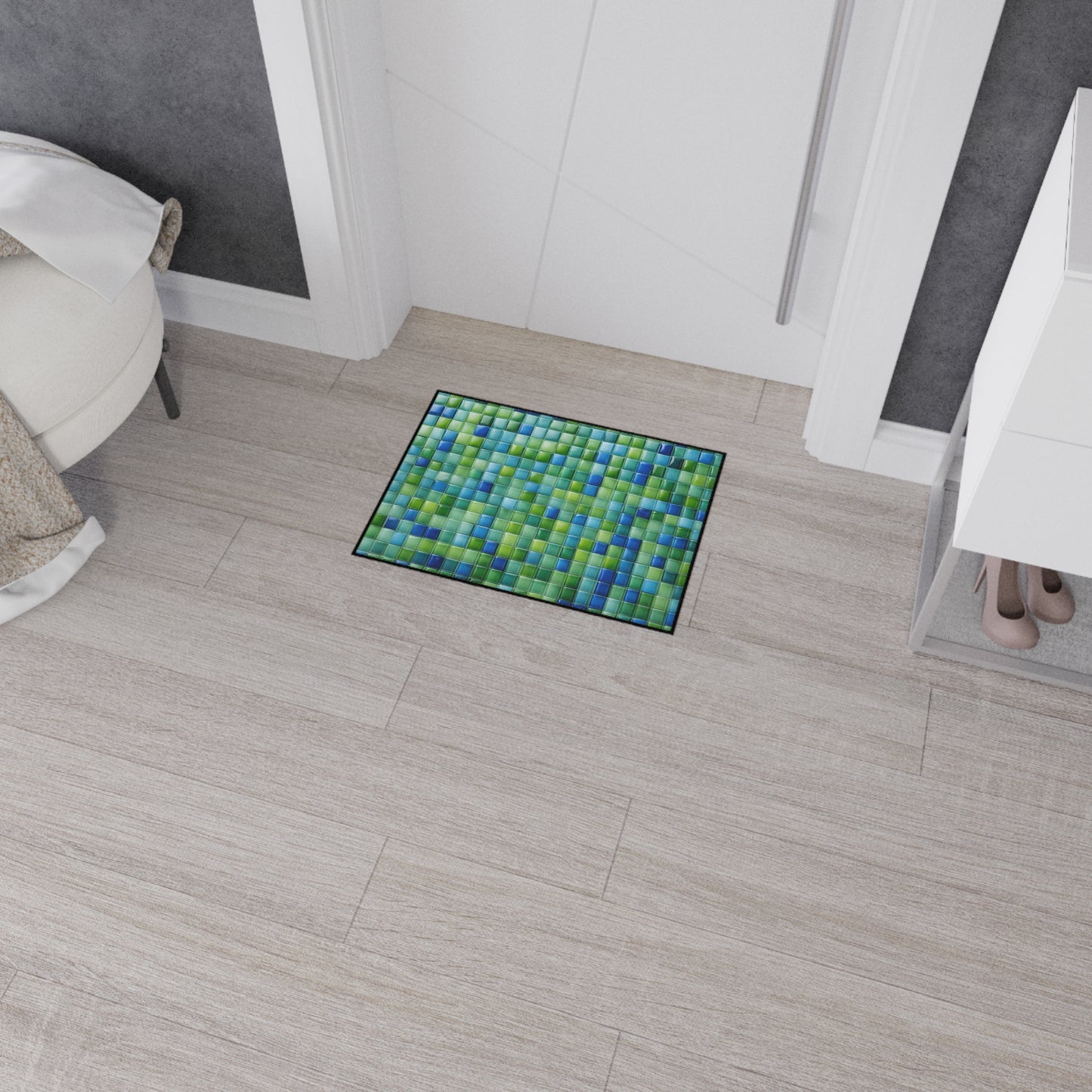 Decorative Heavy Duty Non-Slip Floor Mat Stylish Design Perfect for Entryway Kitchen Décor Garage Rug Coffee Bar Bathroom Floor Door Mat