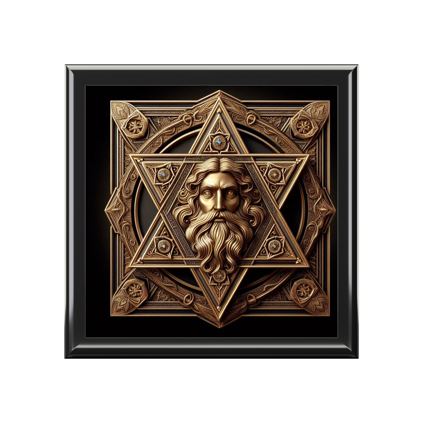 Star of David Wood Jewelry Box Handcrafted Holiday Trinket Rustic Keepsake Gift for Him Her Festive Vanity Storage Hanukkah Decor