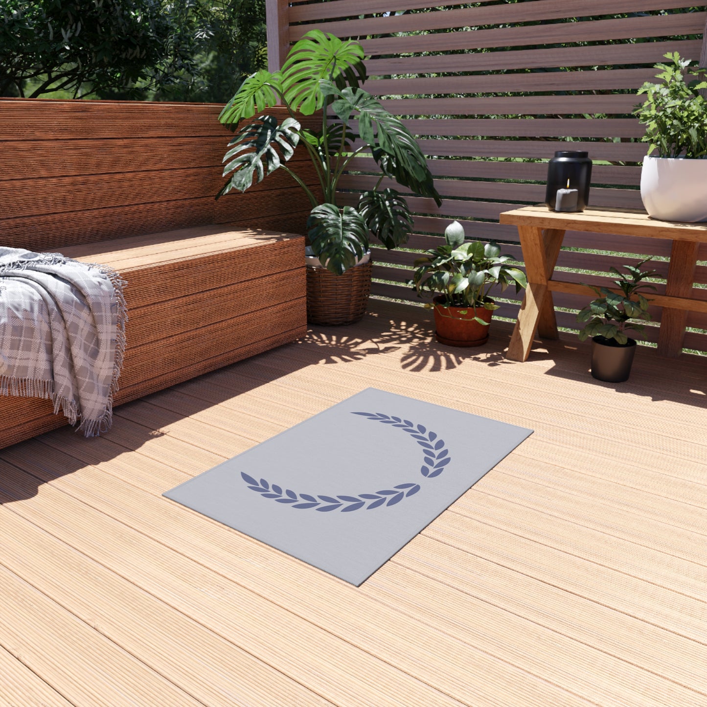 Chenille Outdoor Rug with No-Skid Backing Cozy Outdoor Carpet Patio Decor Gazebo Rug Pool Area Decor Outdoor Kitchen Carpet