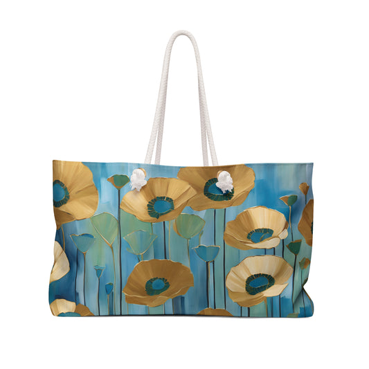 Floral Design Field of Flowers Weekender Tote Floral Grocery Wildflower Shopping Bag Cottage Core Gift Bag Boho Bag Poppy Tote Mom Gift