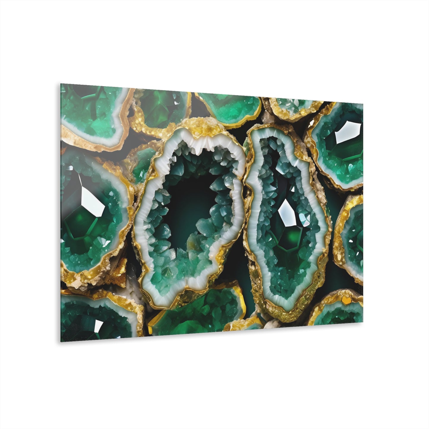 Large Geode-Inspired Design Acrylic Print with French Cleat Agate Marble-look Nature Wall Art Rock Lover Relaxing Artwork Modern Home Decor
