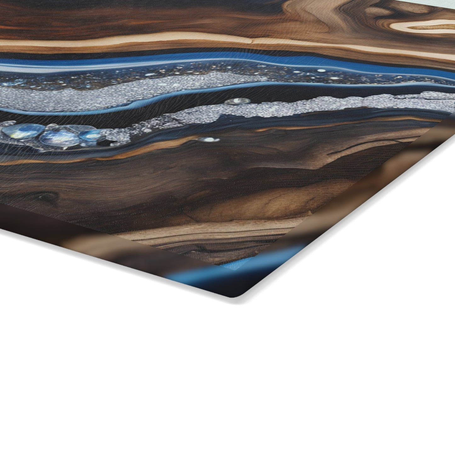 Kitchen Decor Glass Wood-look Image Unique Nature Lover Cutting Board Serving Tray Home Cook Gift Colorful Agate Glass Charcuterie Board