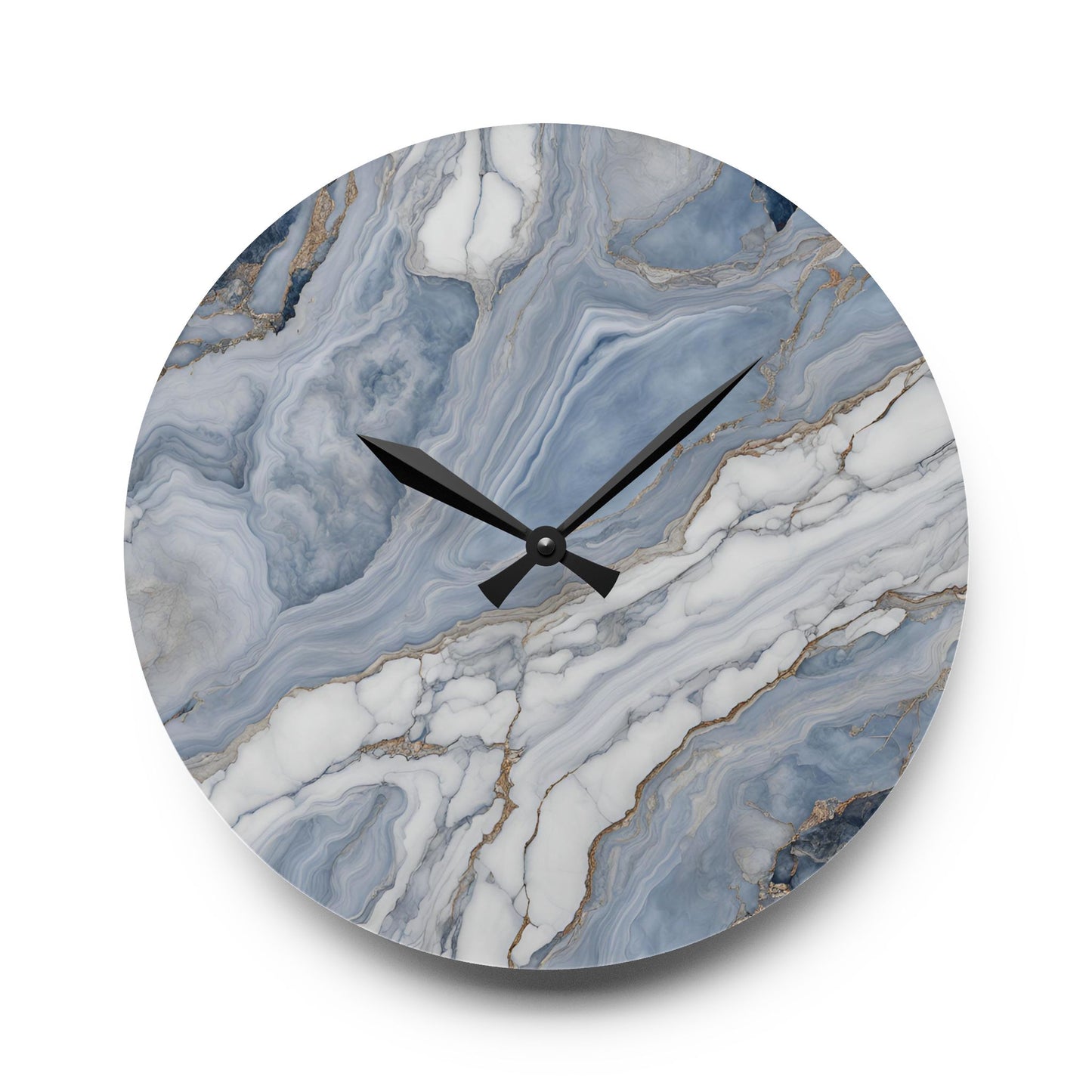 Acrylic Stone-Look Calacatta Quartz-Inspired Unique Design Acrylic Wall Clock Agate Crystal Lover Gemologist Gift Nature Lover Rock Gift