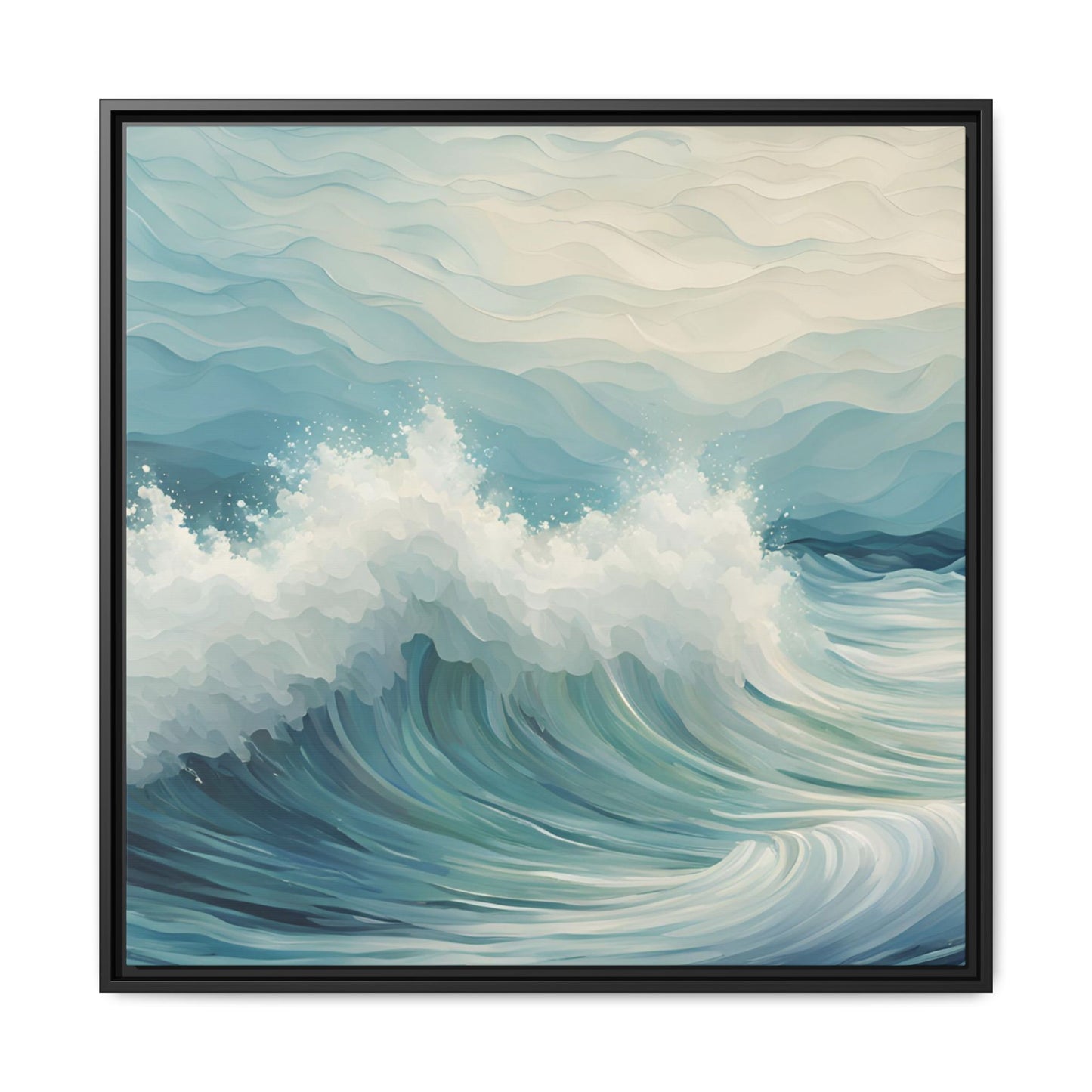 Modern Abstract Wave Design Unique Framed Canvas Wall Art Ocean Beach Gift Nature Lover Gift Underwater Sea Lover Gift 3 frame colors