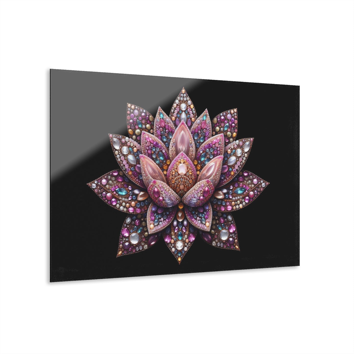Large Lotus Blossom Floral Design Acrylic Print with French Cleat Nature Lover Wall Art Flower Lover Gift Artwork Modern Garden Home Decor