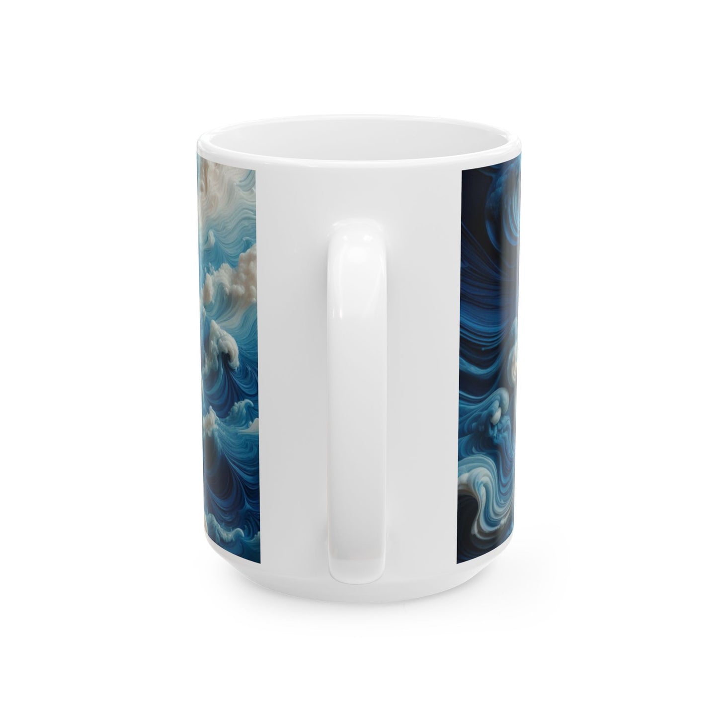 Ceramic Coffee Mug Modern Wave Design Mug Tea Cup Oceanic Swirl Design Salt Life Surfer Ceramic Mug