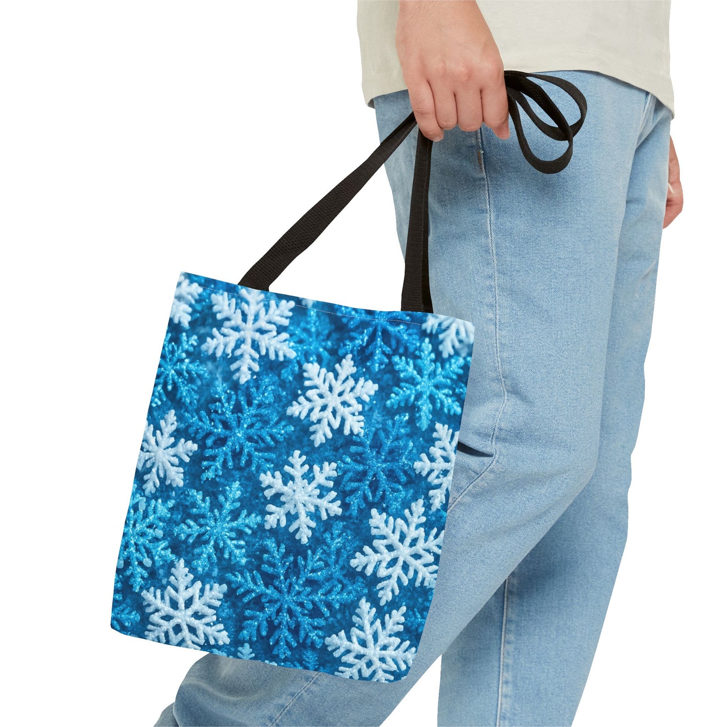 Snowflake Christmas Tote Bag Holiday Cheer Gift Glam Winter Accessory Reusable Winter Tree Shopping Bag Xmas Joy Gift Unisex Bag for Him Her